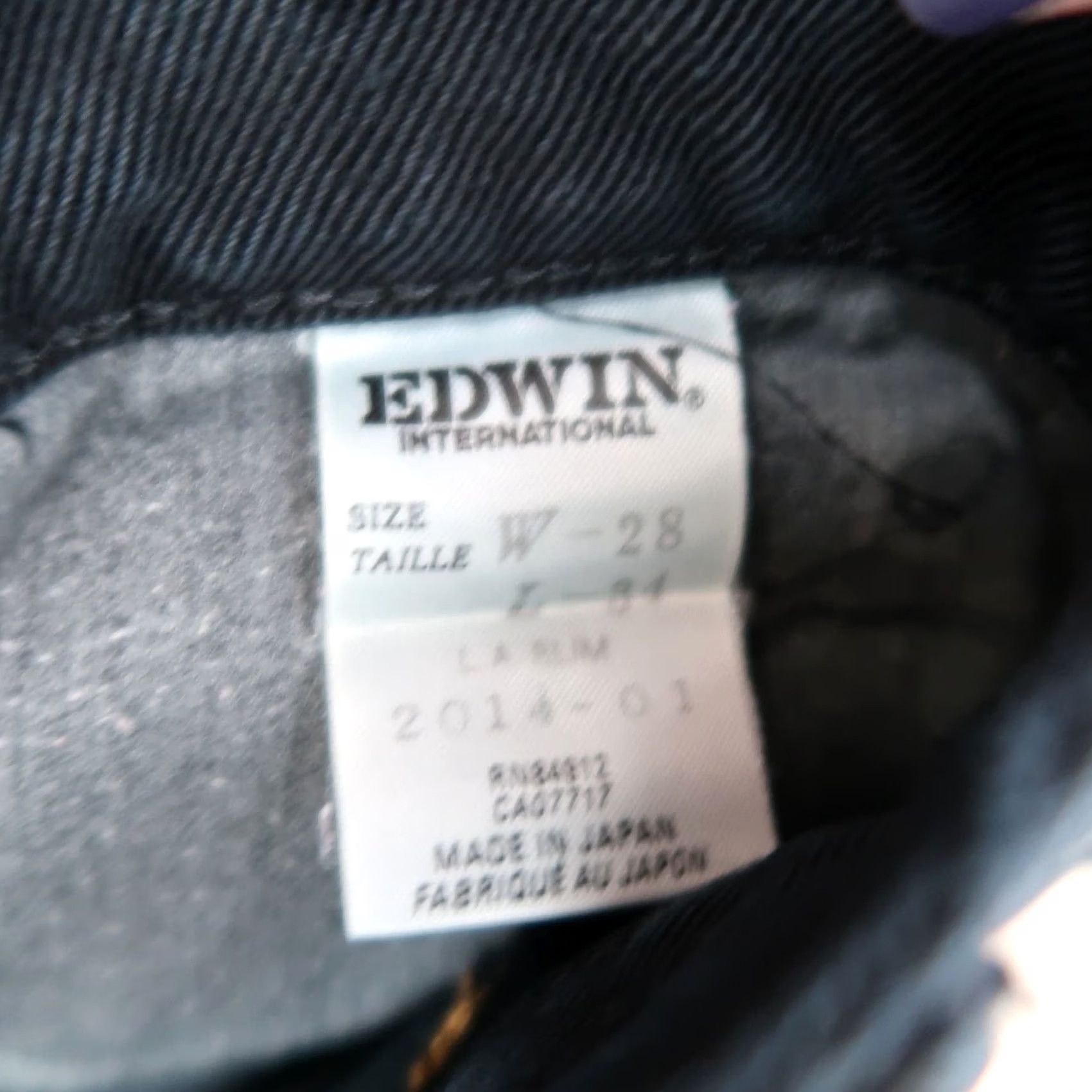 Edwin VINTAGE Edwin Black Denim High Rise Straight Leg Mom Jeans 24" Womens 90s Inseam 33" Size 42" / US 20 - 4 Thumbnail