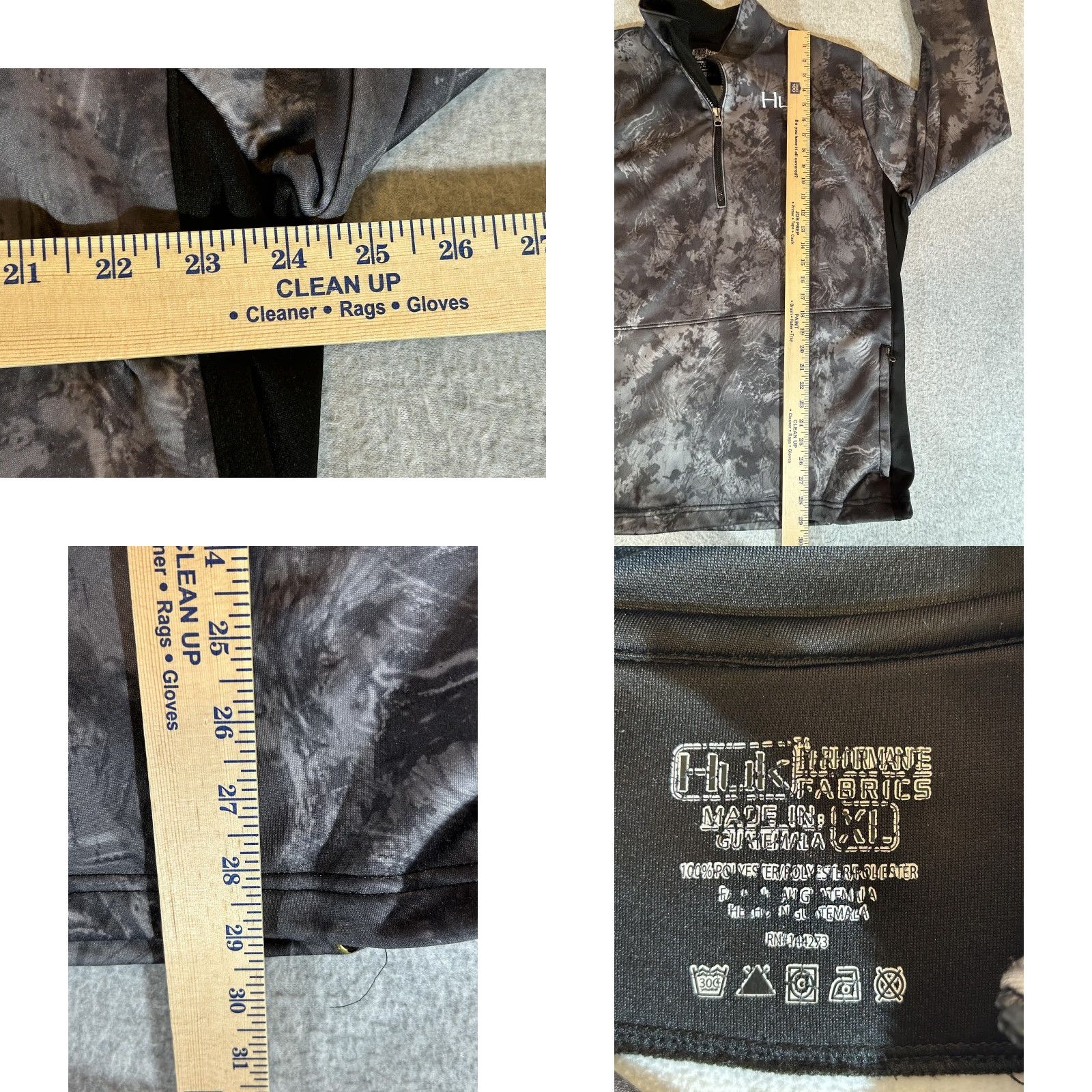 Vintage Huk Sweatshirt Men XL Camo 1/4 Zip Pullover Fishing Performance Lightweight Gray Pattern Camouflage Logo Zipper Pockets Embroidered Vintage: No Size US XL / EU 56 / 4 - 8 Thumbnail