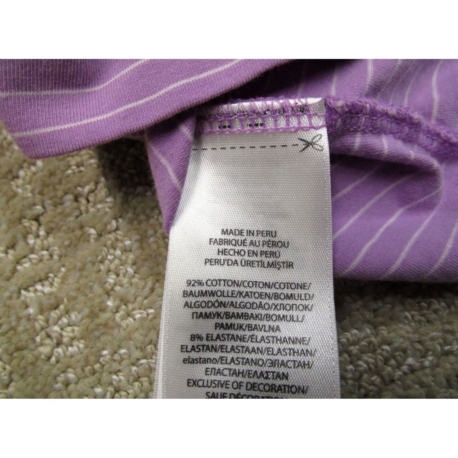 Ralph Lauren Ralph Lauren Polo Golf Shirt Men Large Purple Striped Short Sleeve Knit Cotton Spandex Logo Relaxed Size US L / EU 52-54 / 3 - 7 Thumbnail
