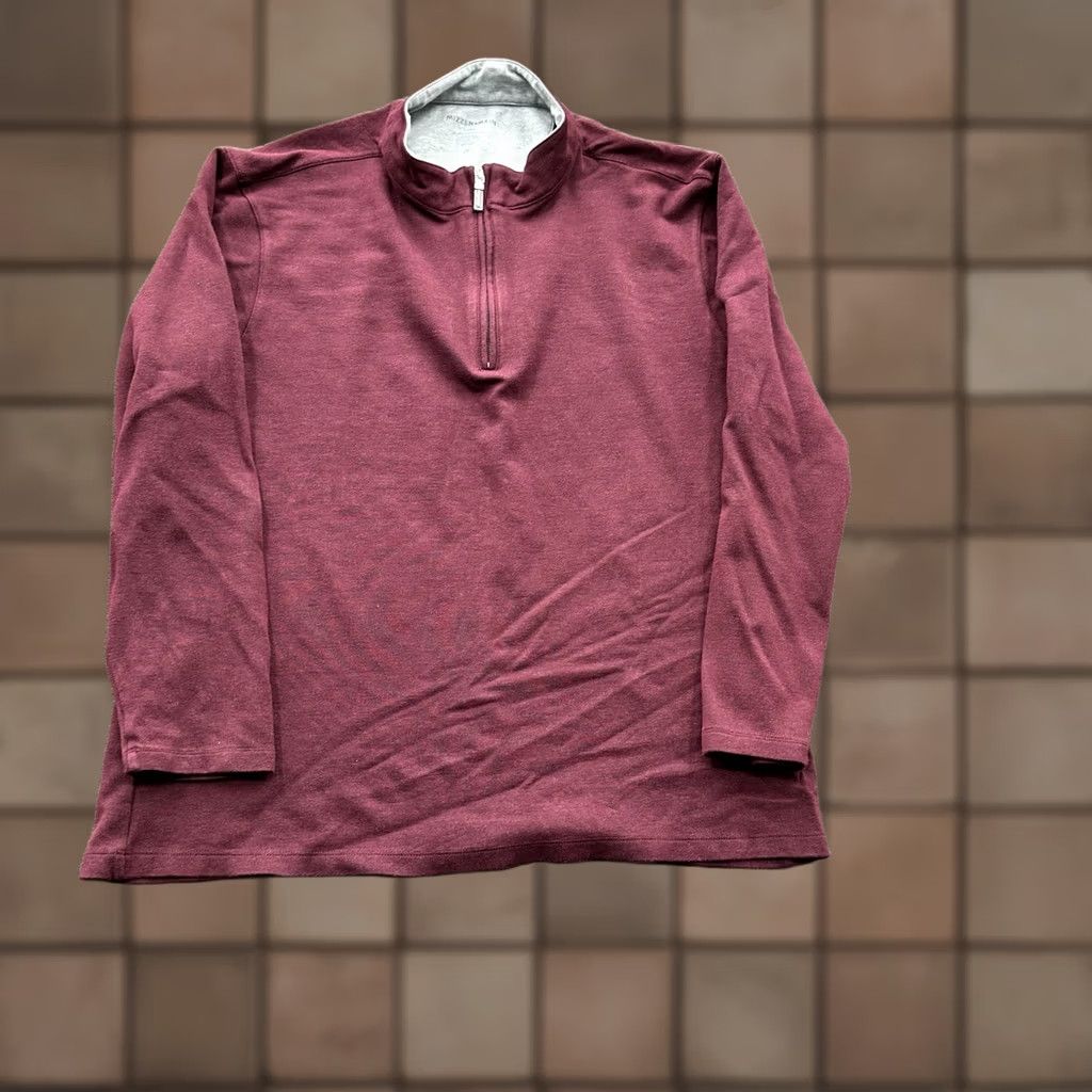 Mizzen+Main Mizzen + Main 1/4 Zip Sweater Men XL Burgundy Red Rayon Long Sleeve Solid Logo Zipper Casual Travel Golf Hiking Walking Size US XL / EU 56 / 4 - 1 Thumbnail