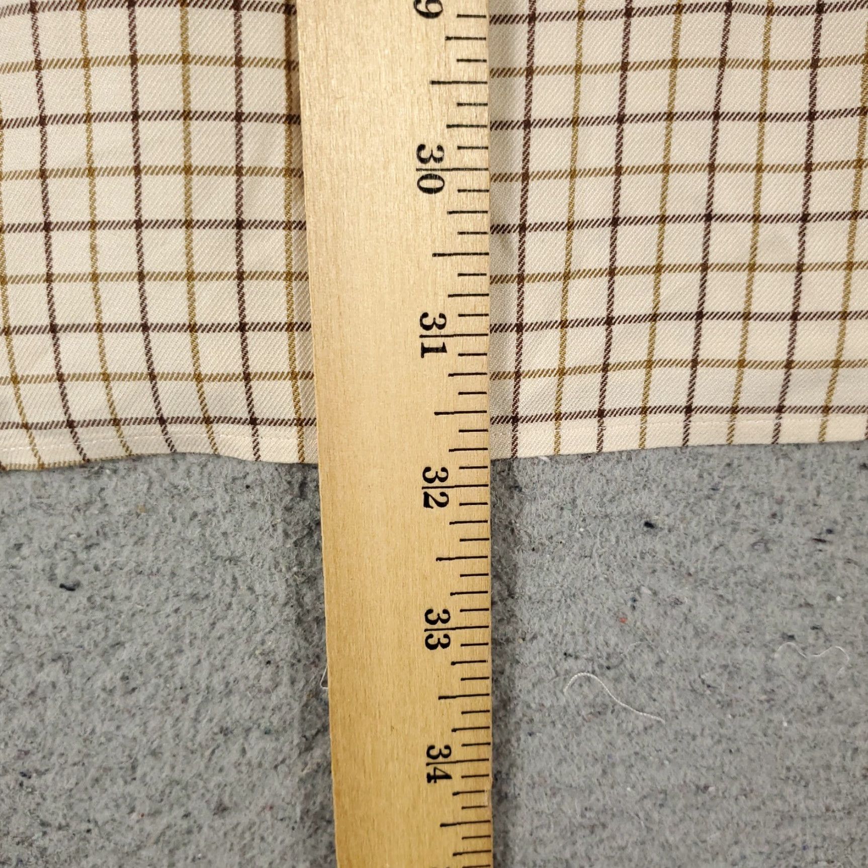 Ralph Lauren Ralph Lauren Dress Shirt Mens 15.5 Beige Check Long Sleeve Button-Down Regular Fit Size 40R - 4 Thumbnail