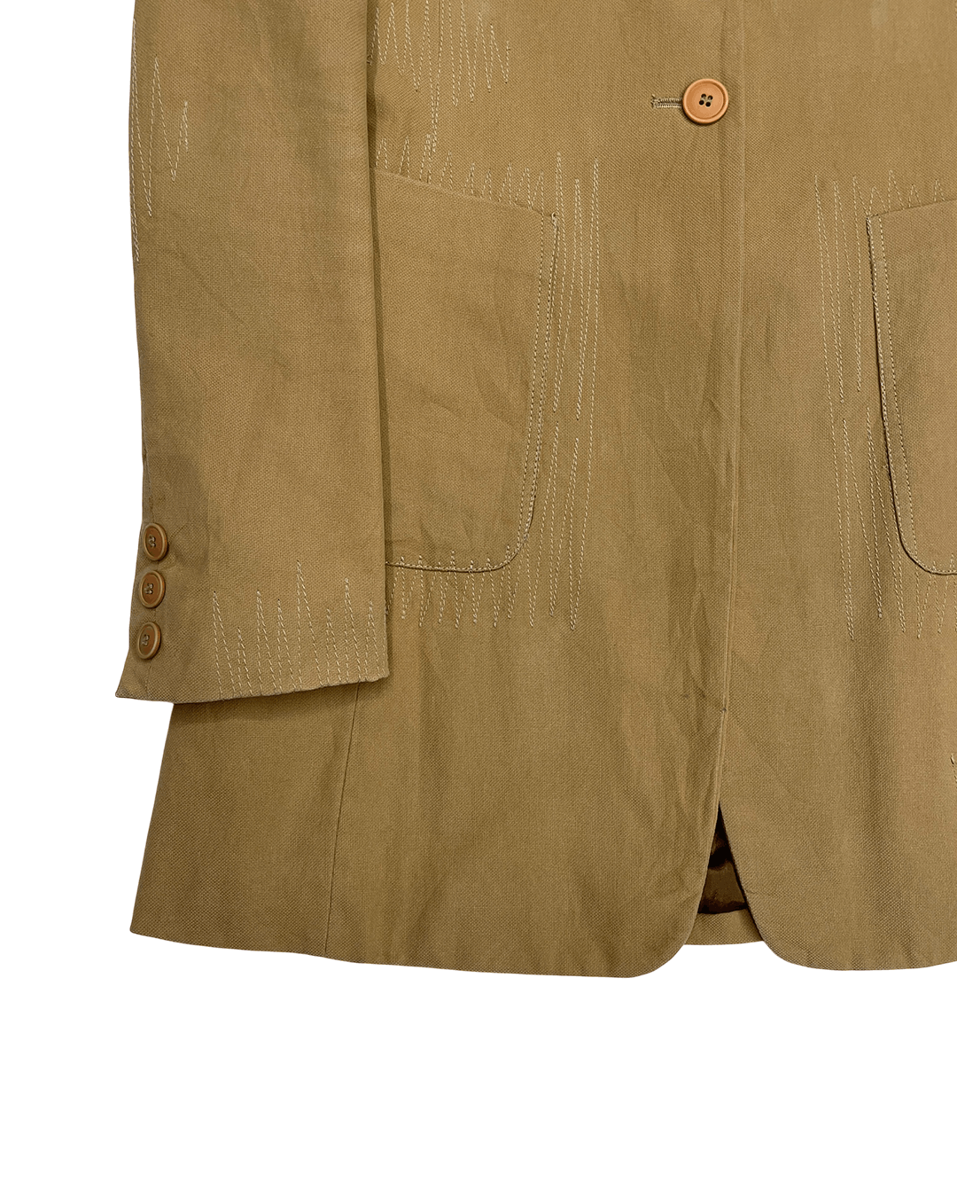 Vintage Corpo Nove by Mauro Taliani 1990s Raw Stitch Tailored Coat Size S / US 4 / IT 40 - 8 Thumbnail