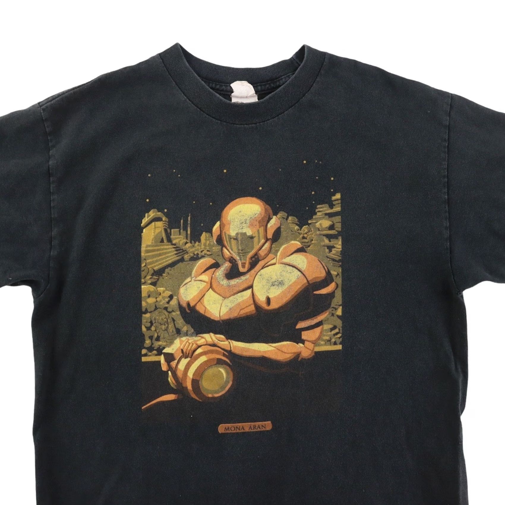 Nintendo Metroid Nintendo Mens T Shirt MONA ARAN BLACK Vintage RARE Medium ALSTYLE Apparel & Activewear Shirt Mens Black Video Game 90s Size US M / EU 48-50 / 2 - 6 Thumbnail