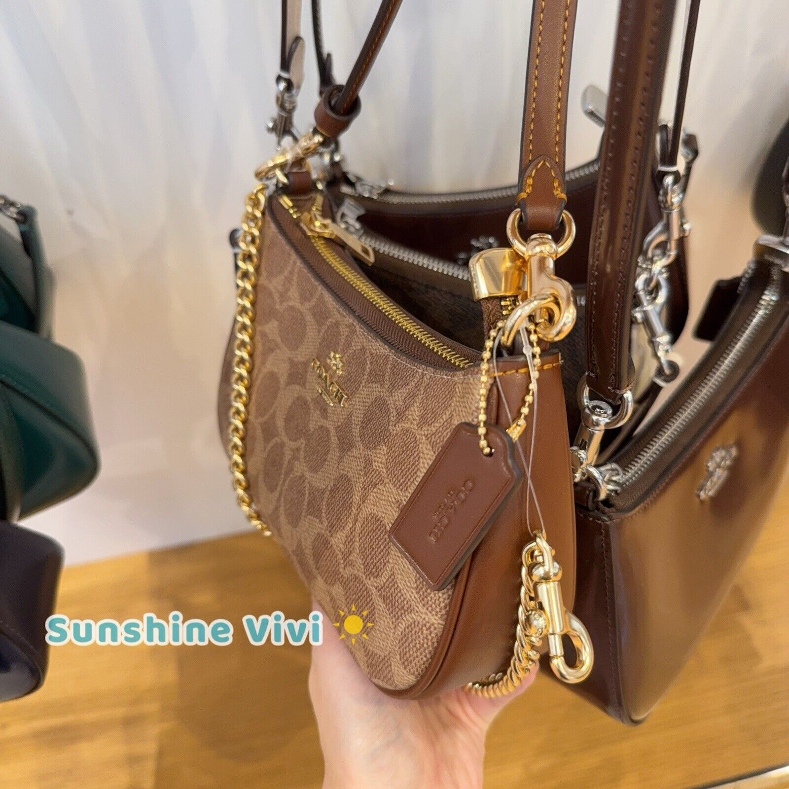 Coach NWT COACH Teri Mini Crossbody Bag CW323 Tan/Brown Size ONE SIZE - 4 Thumbnail