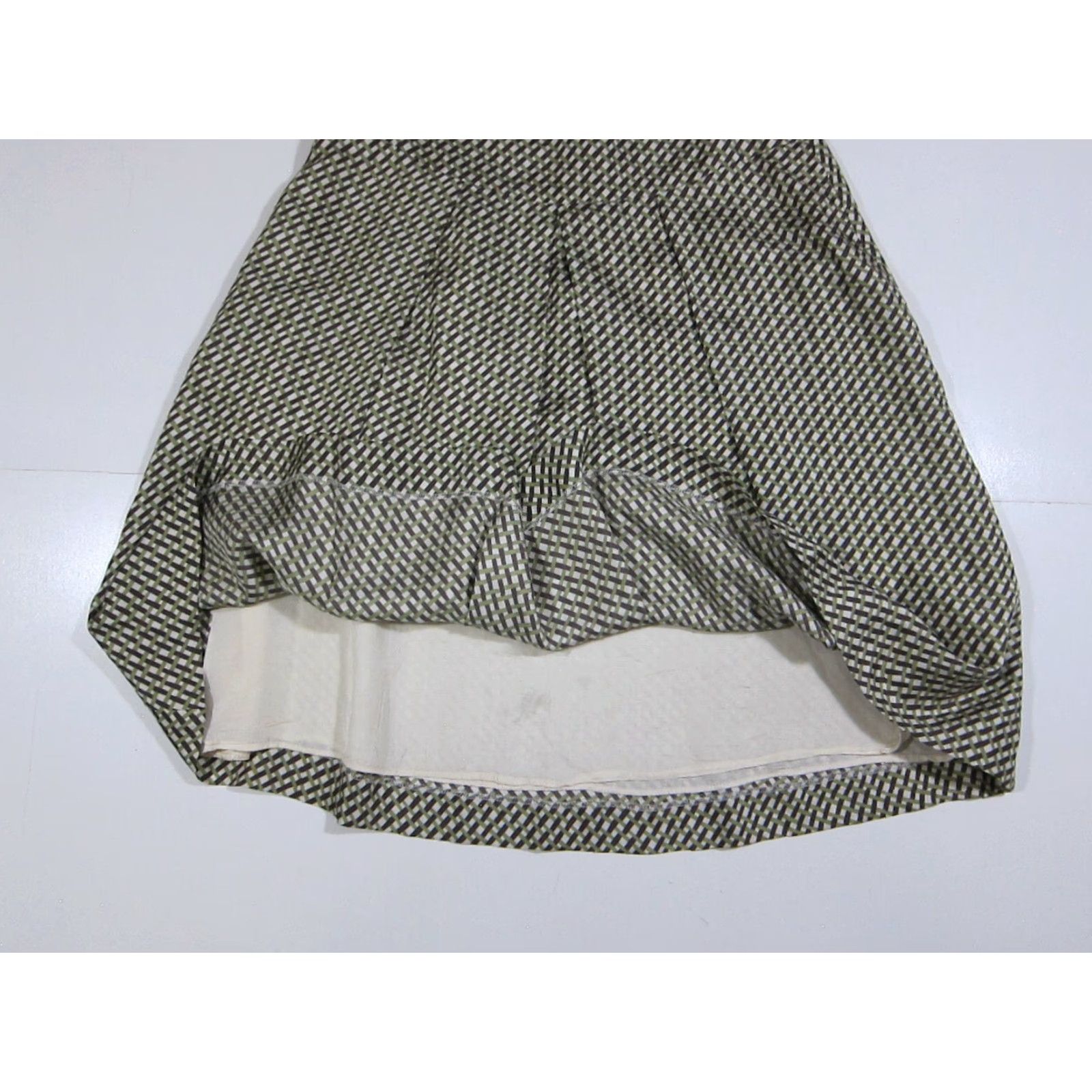 Banana Republic Banana Republic 100% Silk Green Brown Pleated A-Line Skirt Women Size 0 Size 25" / US 0 / IT 36 - 4 Thumbnail