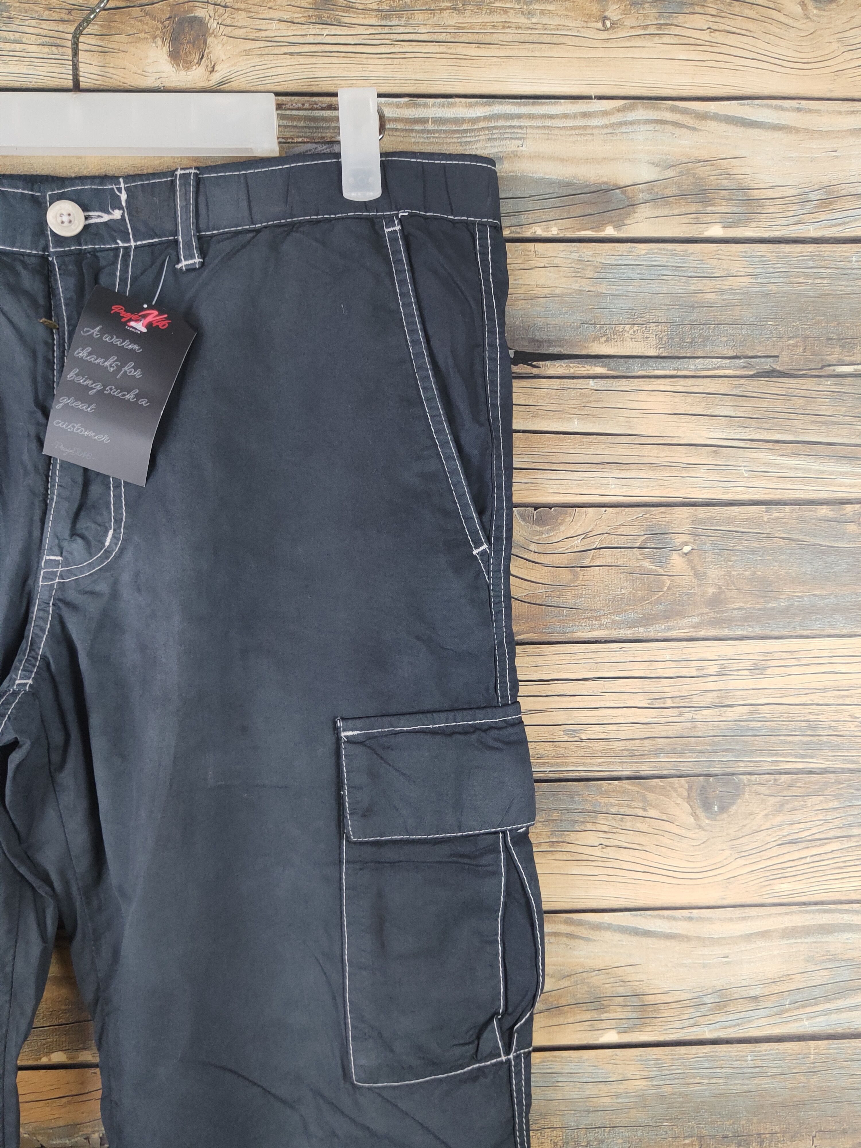 Japanese Brand DL Topvalu Black Multipocket Cargo Pants #46-093 Size US 32 / EU 48 - 5 Thumbnail