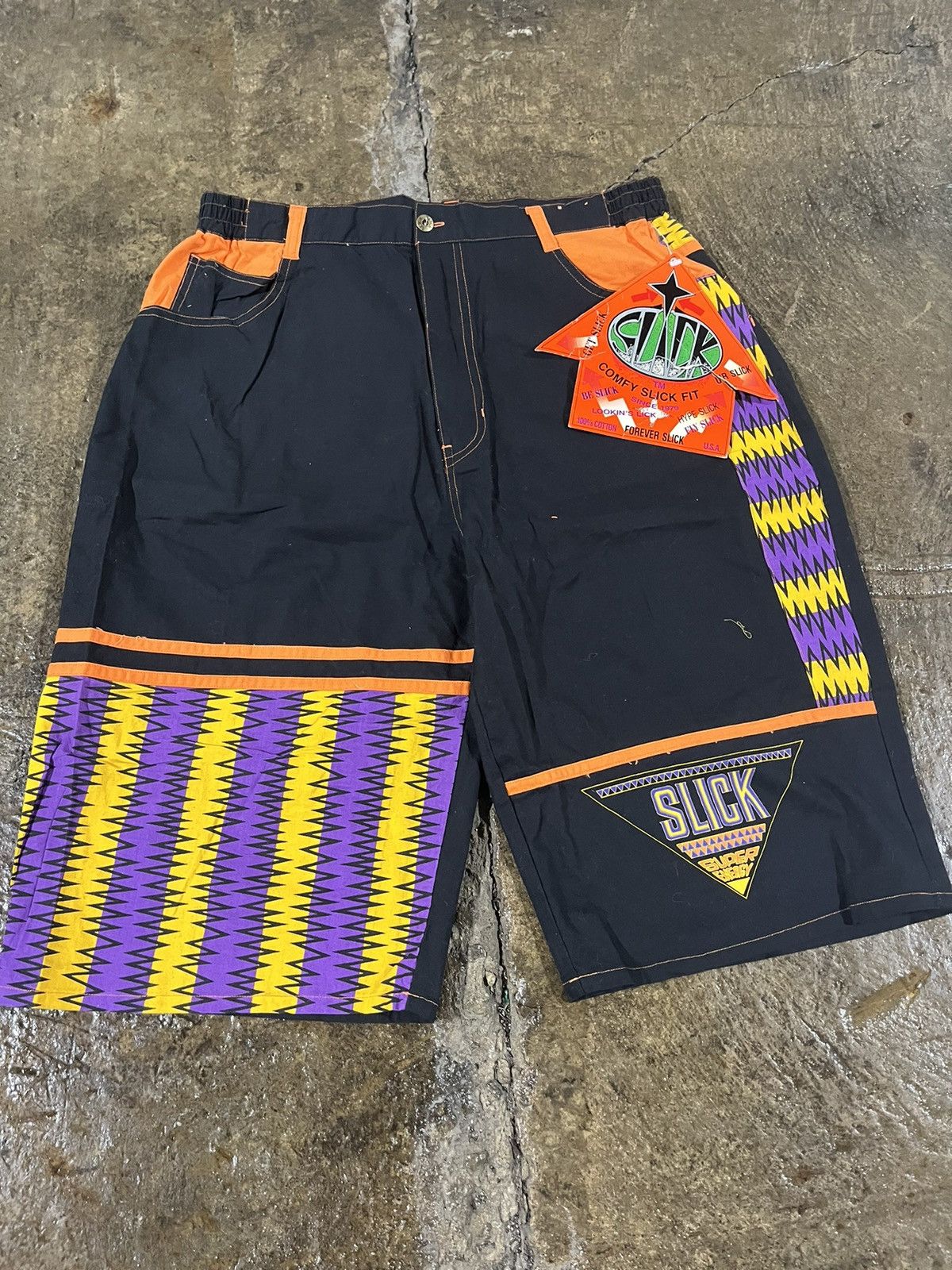 Cross Colours × Vintage Crazy Vintage 90s Slick Brand Hip-Hop Style Baggy Shorts Size US 32 / EU 48 - 3 Thumbnail