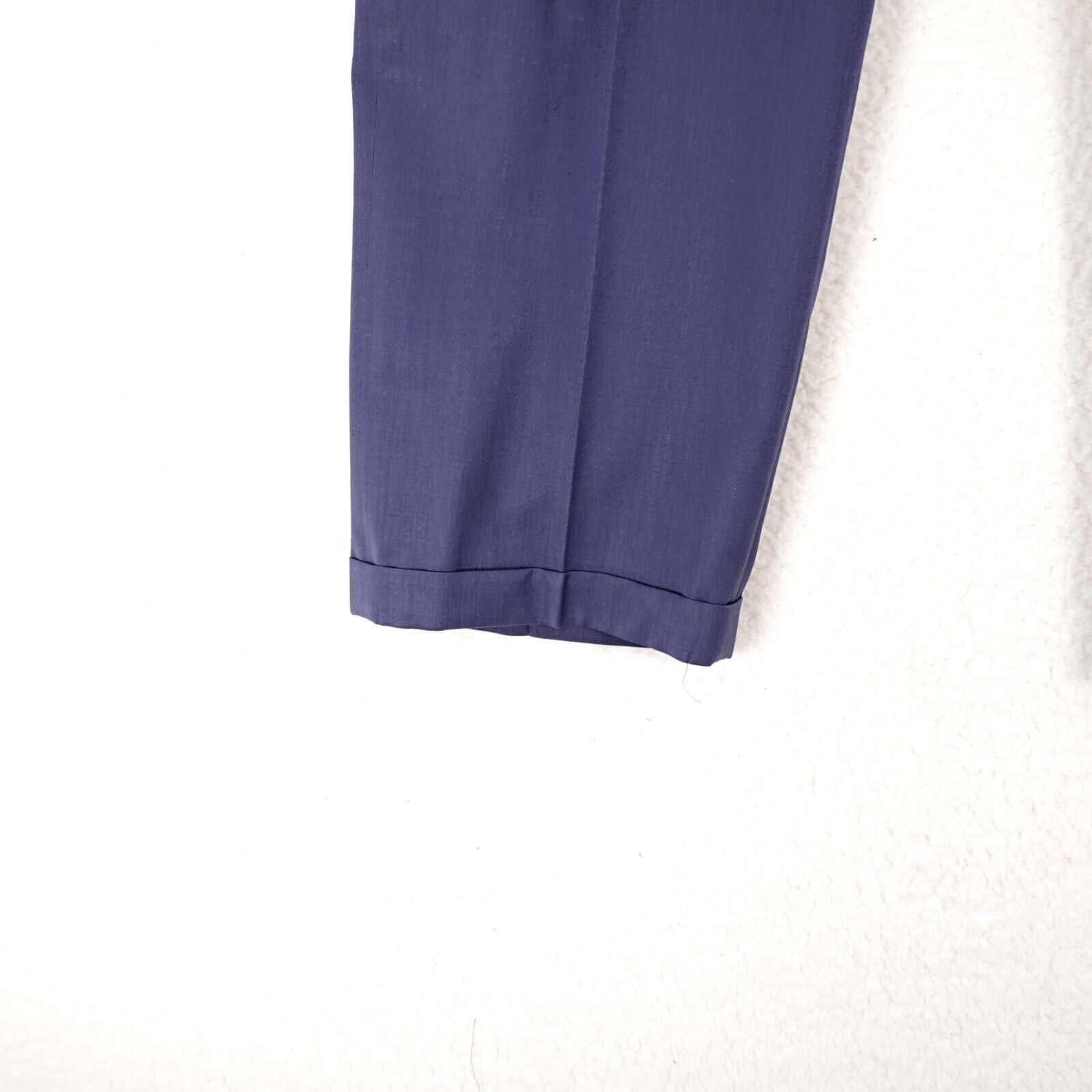 Jos. A. Bank Jos A Bank Blue Wool Dress Pants 41/31 Traveler's Pleated Cu Size 40R - 2 Thumbnail