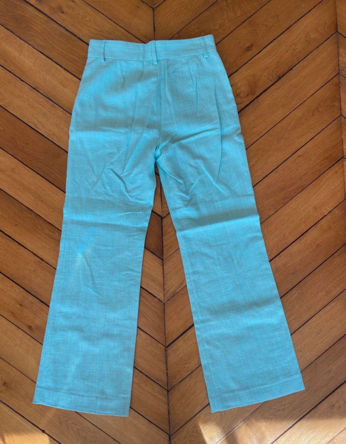 See by Chloe Brand New See by Chloé Ocean Blue Straight Pleated Trousers Size 25" / US 0 / IT 36 - 4 Thumbnail