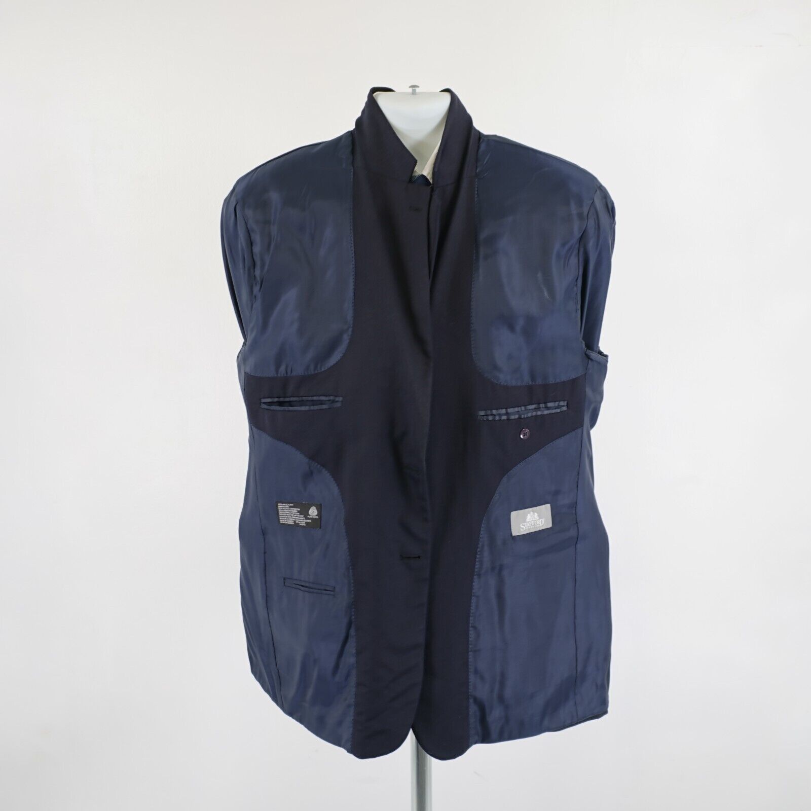 Stafford DAMAGED Stafford Wool Blue 2 Gold Button Blazer 44R Tagged 4 Size 44R - 11 Thumbnail