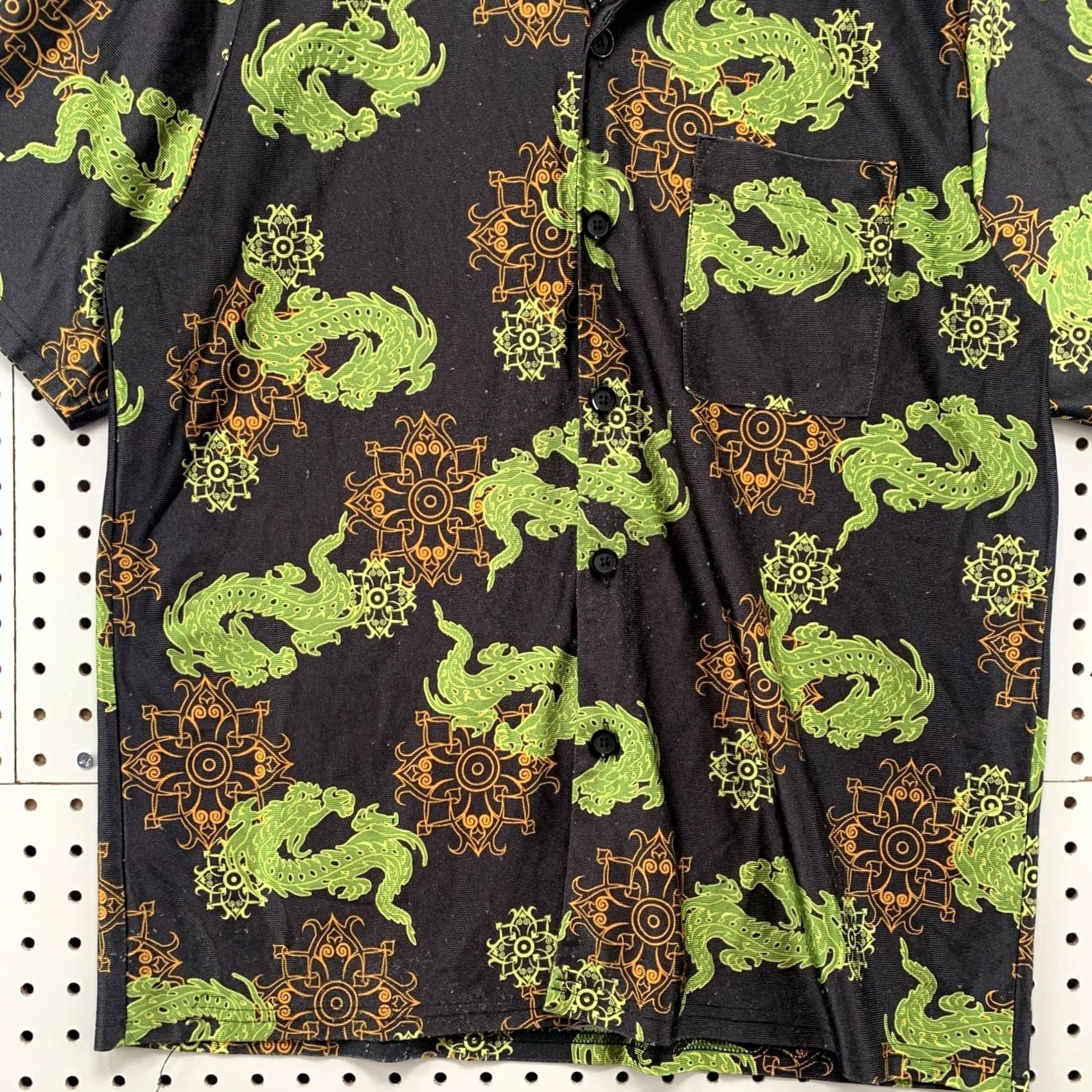 Vintage VINTAGE Street Savy Button Shirt Black Green AOP Dragon Mens Medium 22.5x28 Size US M / EU 48-50 / 2 - 5 Thumbnail