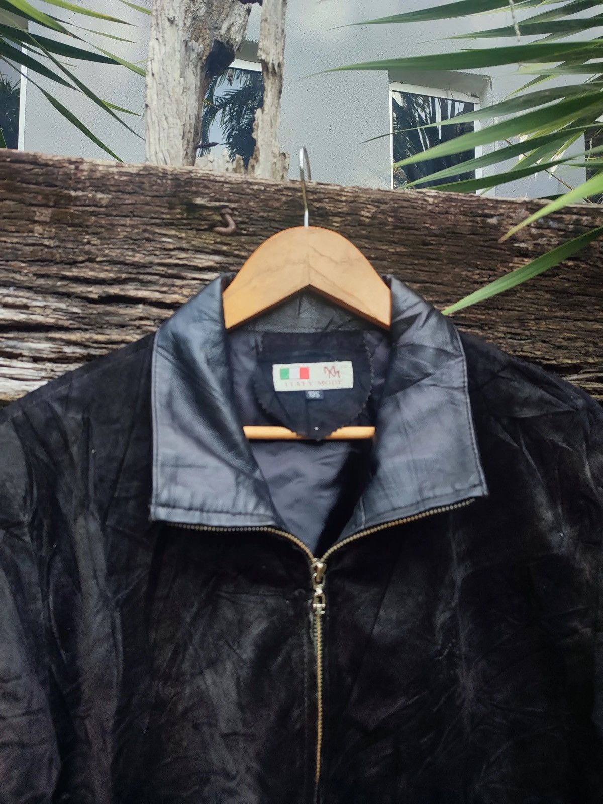 Designer × Vintage Vintage Italy Mode Long Jacket –Real Leather Collar Size US L / EU 52-54 / 3 - 2 Thumbnail