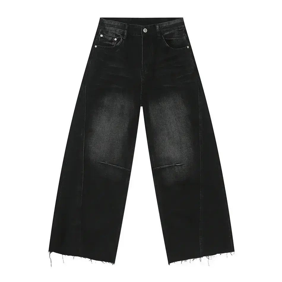 Japanese Brand Retro loose wide leg fringed jeans Size US 32 / EU 48 - 5 Thumbnail