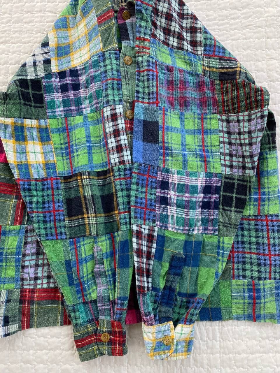Japanese Brand Vintage 90s Studio Canal Patchwork Longsleeve Shirt Size US XL / EU 56 / 4 - 3 Thumbnail