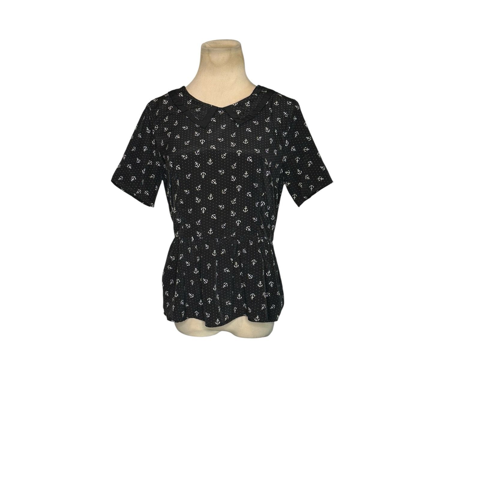 Forever 21 Forever 21 anchor print short sleeves blouse size medium Size M / US 6-8 / IT 42-44 - 11 Thumbnail
