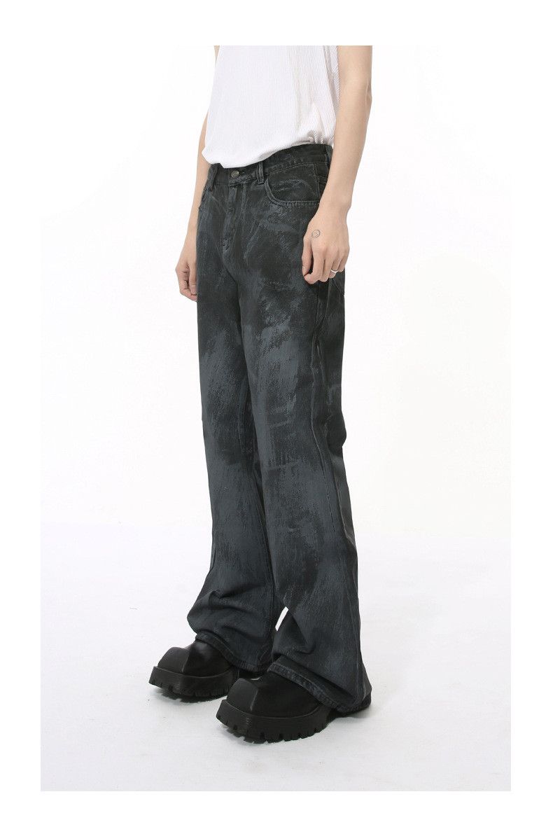 Japanese Brand × Jean Vintage washed loose distressed ink-splashed flared jeans Size US 32 / EU 48 - 4 Thumbnail