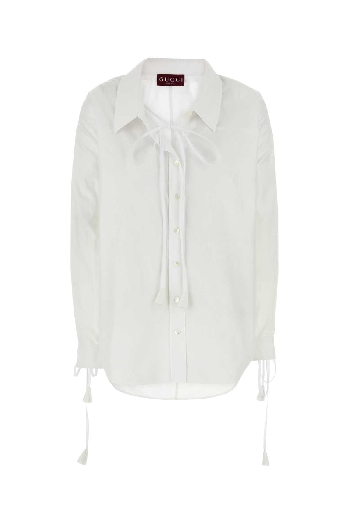 Gucci White Cotton Shirt Size S / US 4 / IT 40 - 1 Thumbnail