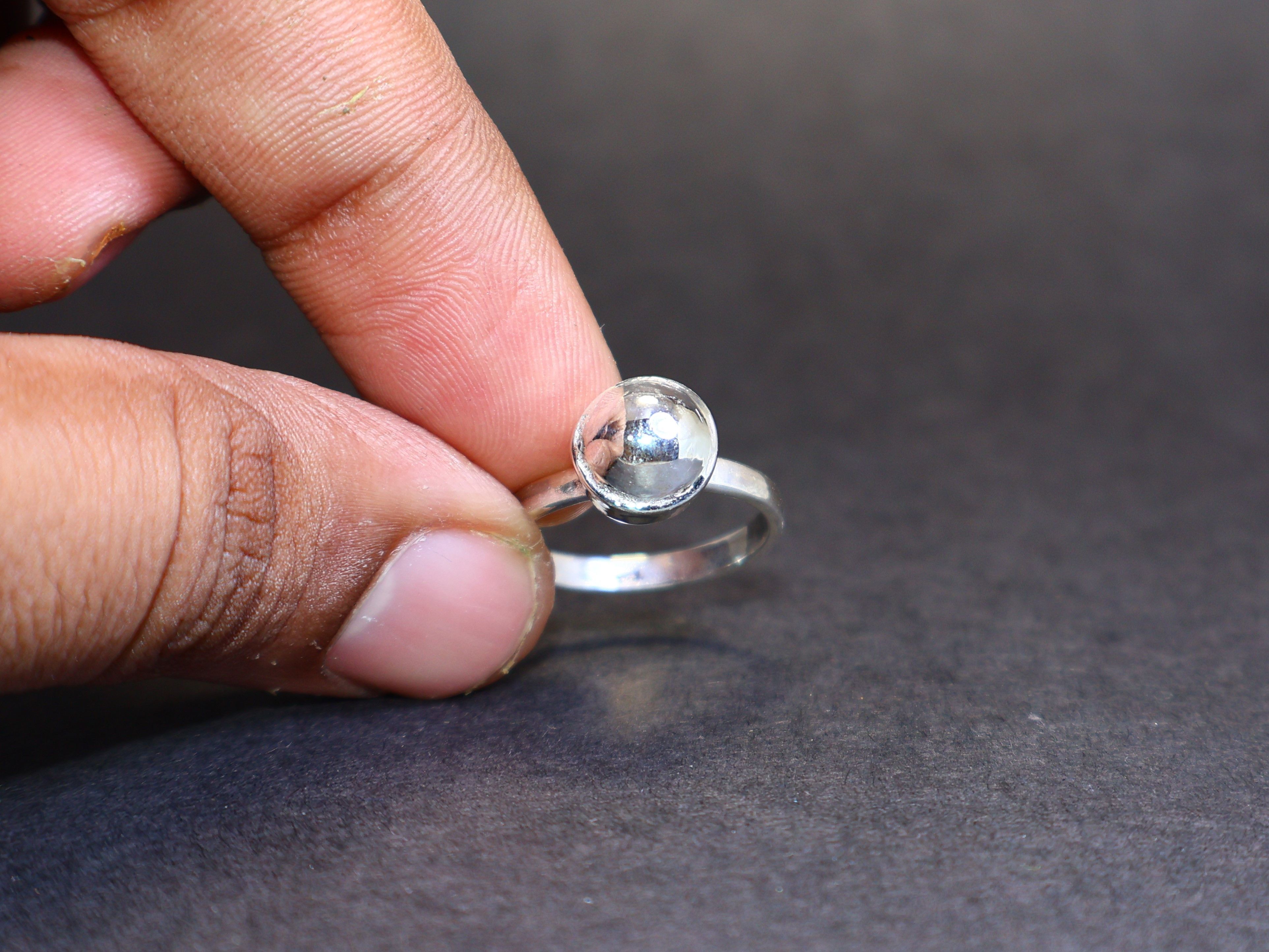 Handmade Ball Ring, Sterling Silver Ring, Handmade Ring, silver ring, Size ONE SIZE - 1 Thumbnail