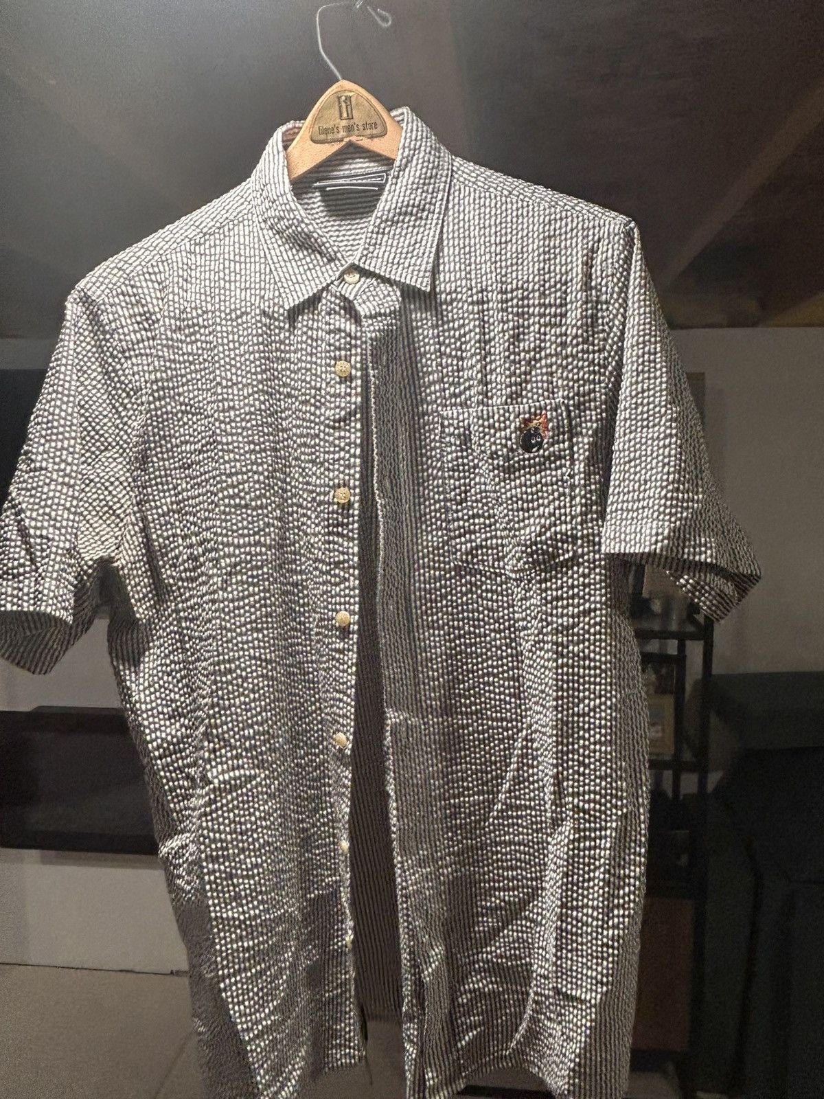 The Hundreds 2010 The Hundreds Bomb searsucker button up polo Size US L / EU 52-54 / 3 - 7 Thumbnail