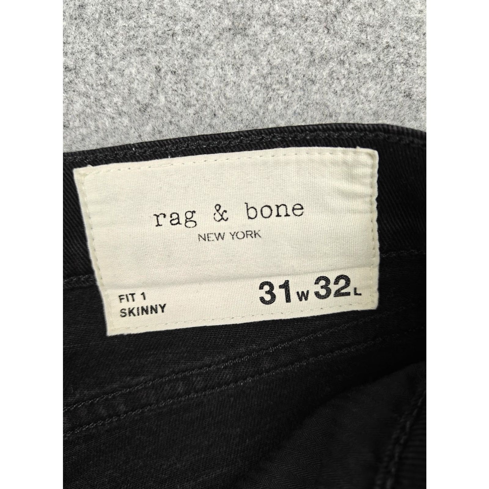 Rag & Bone Rag & Bone Jeans Mens 31x32 Black Fit 1 Skinny Slim Stretch Denim Pants USA Size US 31 - 4 Thumbnail