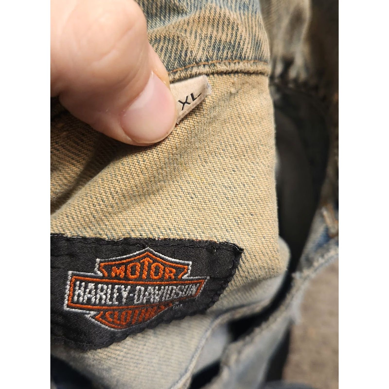 Harley Davidson VINTAGE Harley-Davidson Denim Jacket XL Blue Eagle Embroidery 90s Biker USA Men Size XL Size US XL / EU 56 / 4 - 3 Thumbnail