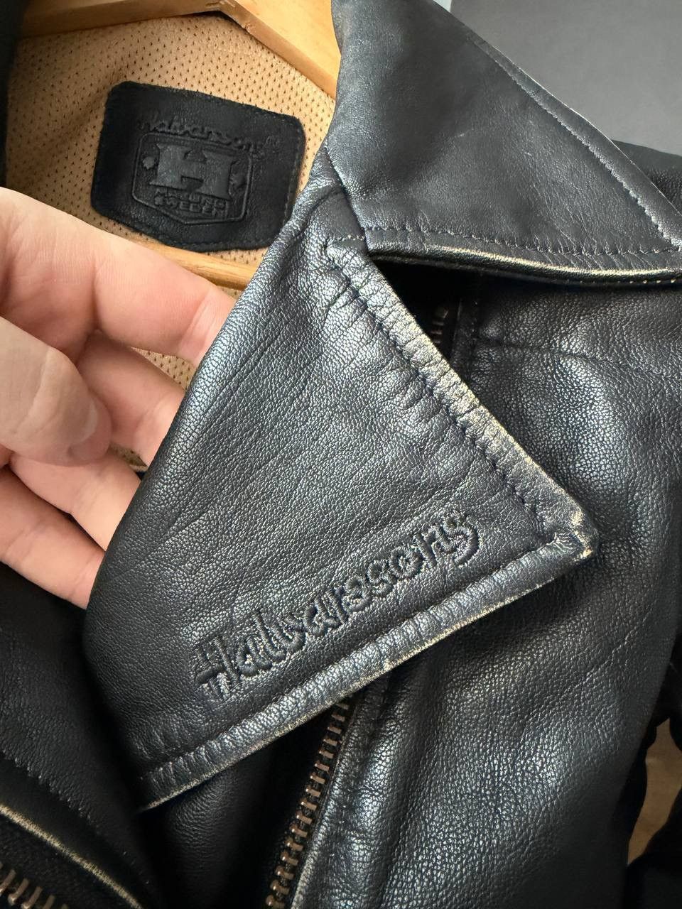 Vintage Halvarssons Vintage Real Leather Moto Biker Jacket 8710AC Size XS / US 0-2 / IT 36-38 - 3 Thumbnail