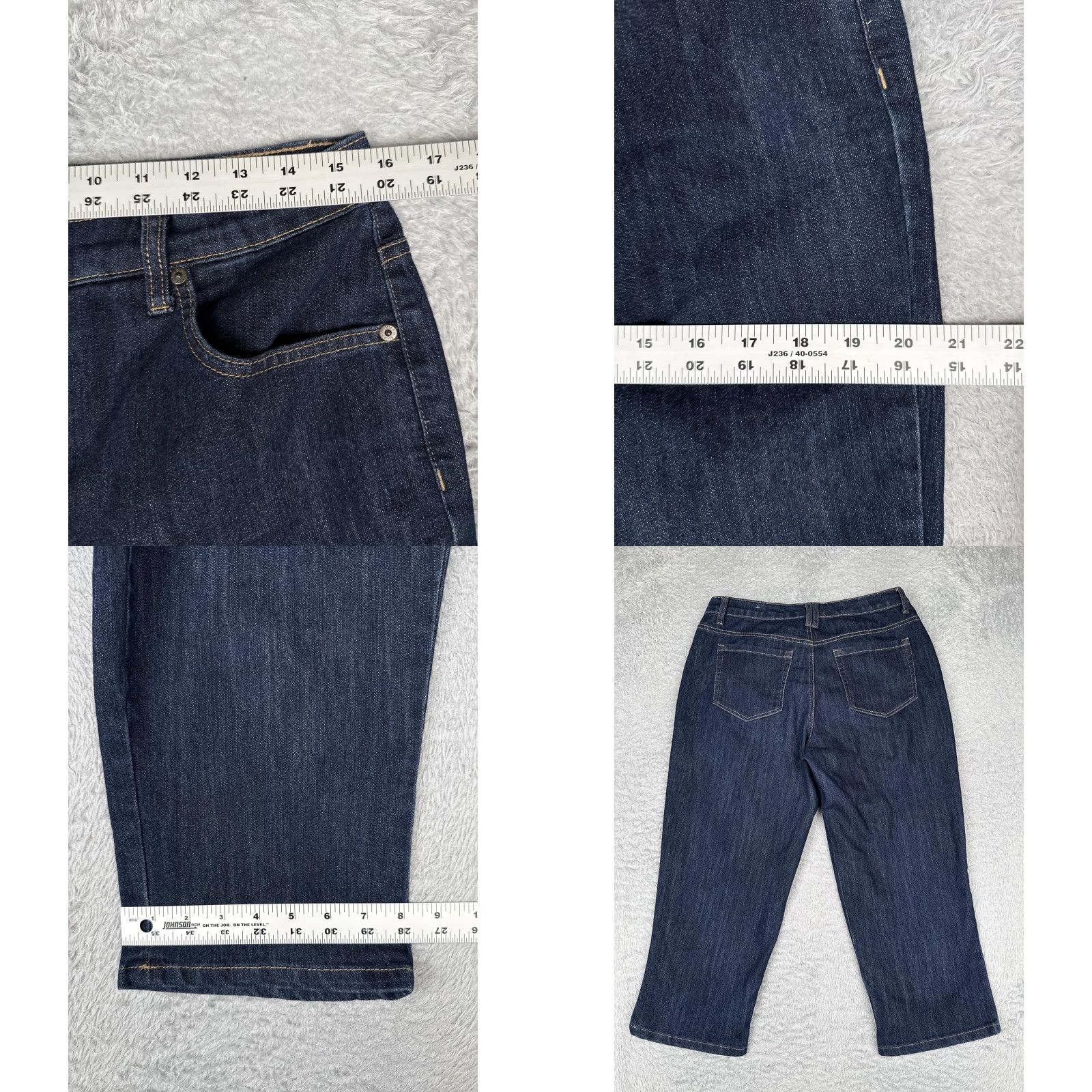 Vintage Style&co Jeans Capri Womens 10 Blue Dark Wash Mid Rise Denim Stretch 30x23 Size 32" / US 10 / IT 46 - 9 Thumbnail