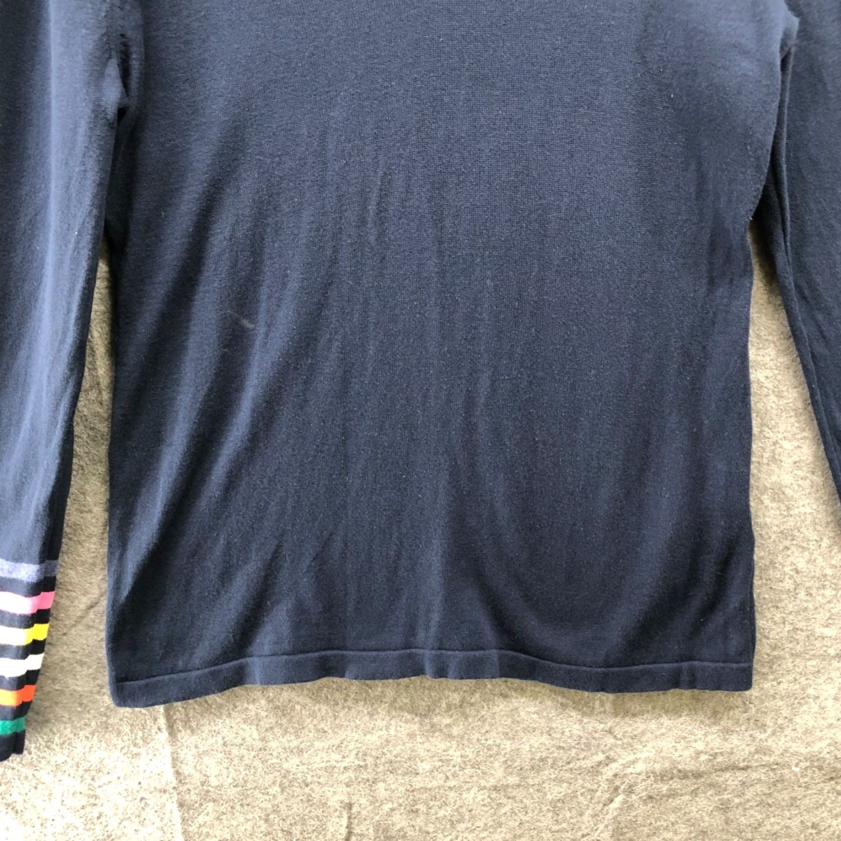 Tommy Hilfiger VINTAGE Tommy Hilfiger Sweater Pullover Womens M Blue Rainbow Stripe Casual Cotton Knit Size M / US 6-8 / IT 42-44 - 4 Thumbnail