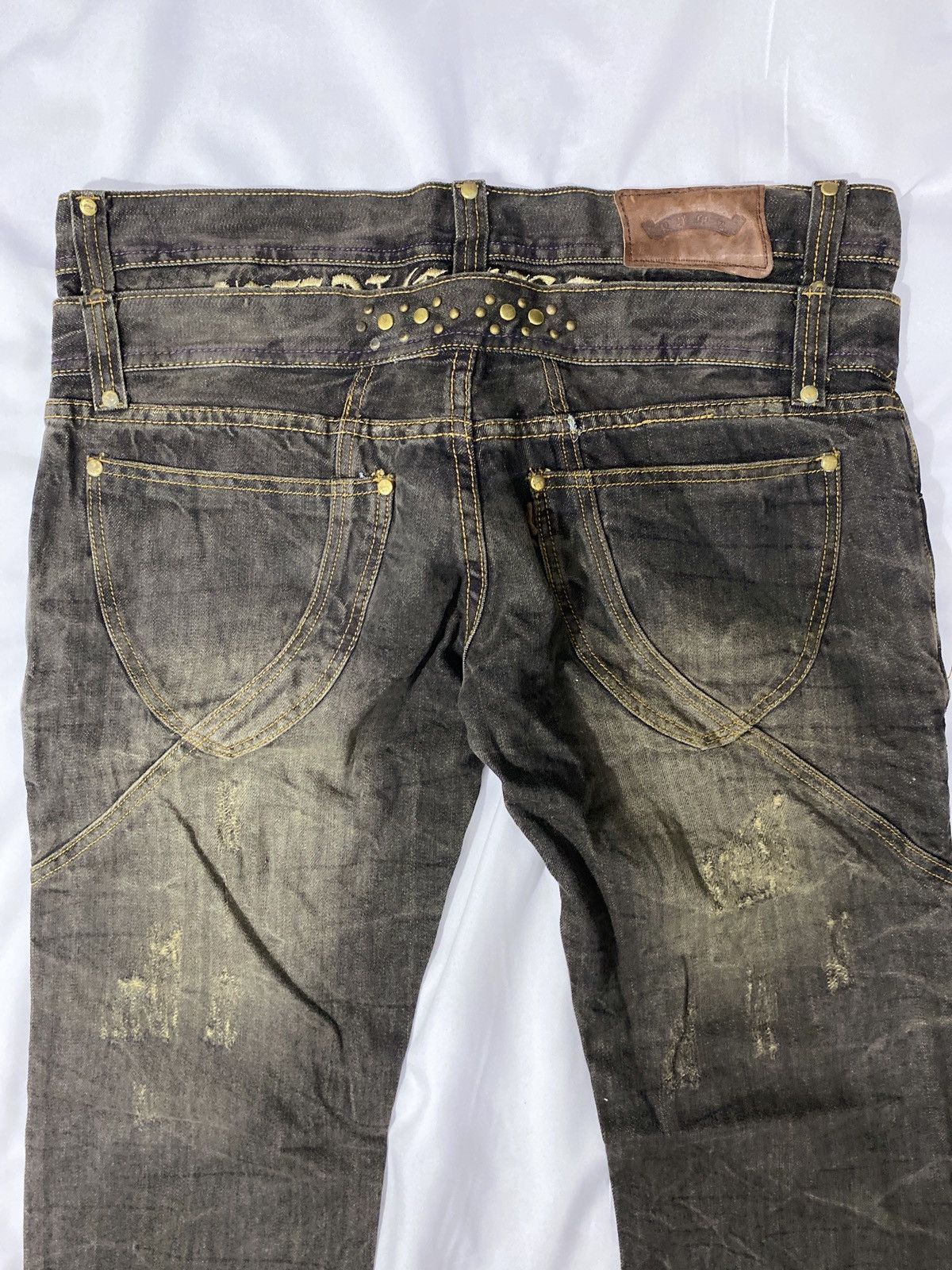 Tornado Mart Japanese Double Waist Flared Denim Pants Size US 33 - 6 Thumbnail