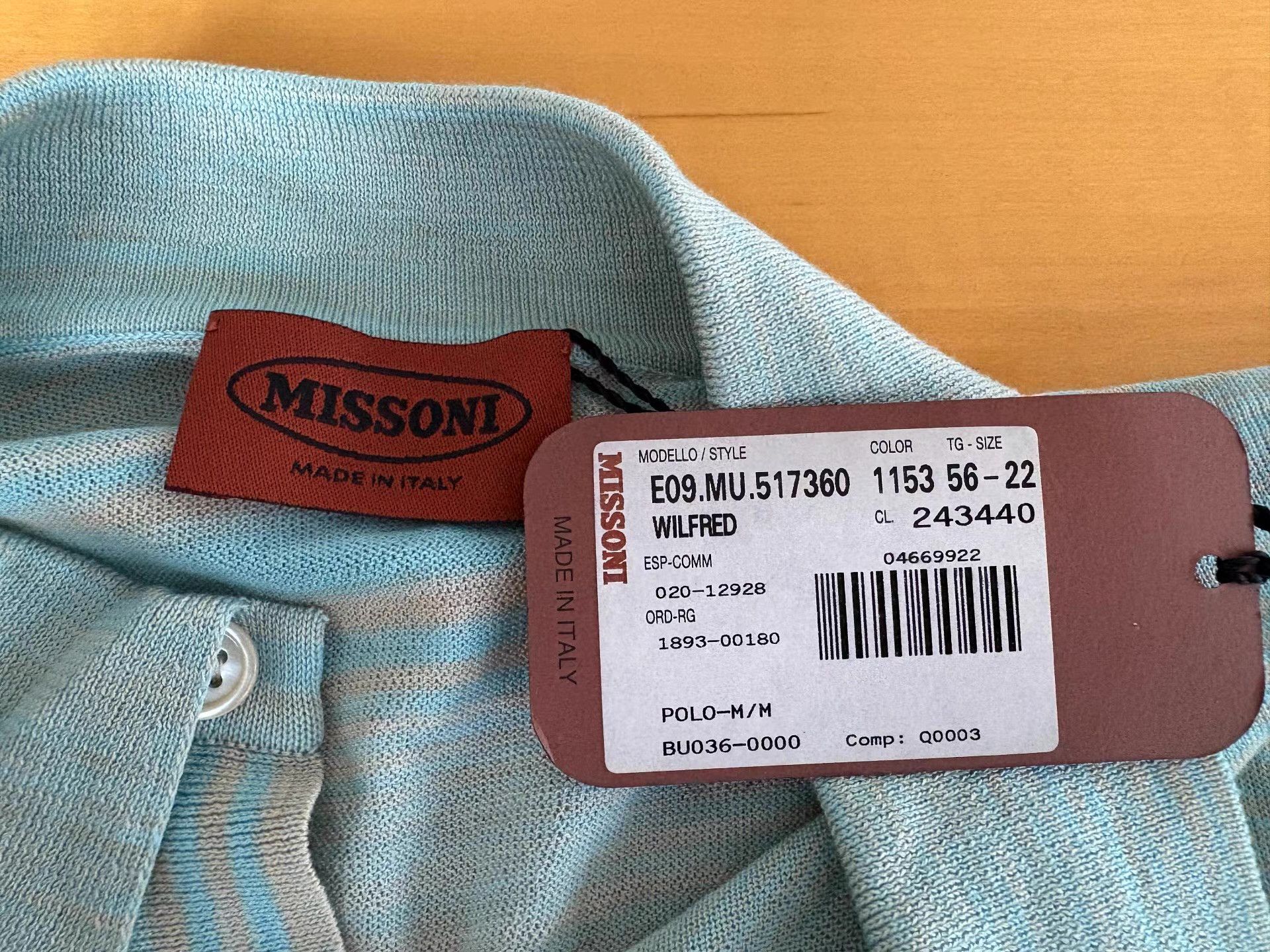 Missoni Missoni Men's Wavy Stripe Polo Shirt Ｑ21 Size US L / EU 52-54 / 3 - 6 Thumbnail
