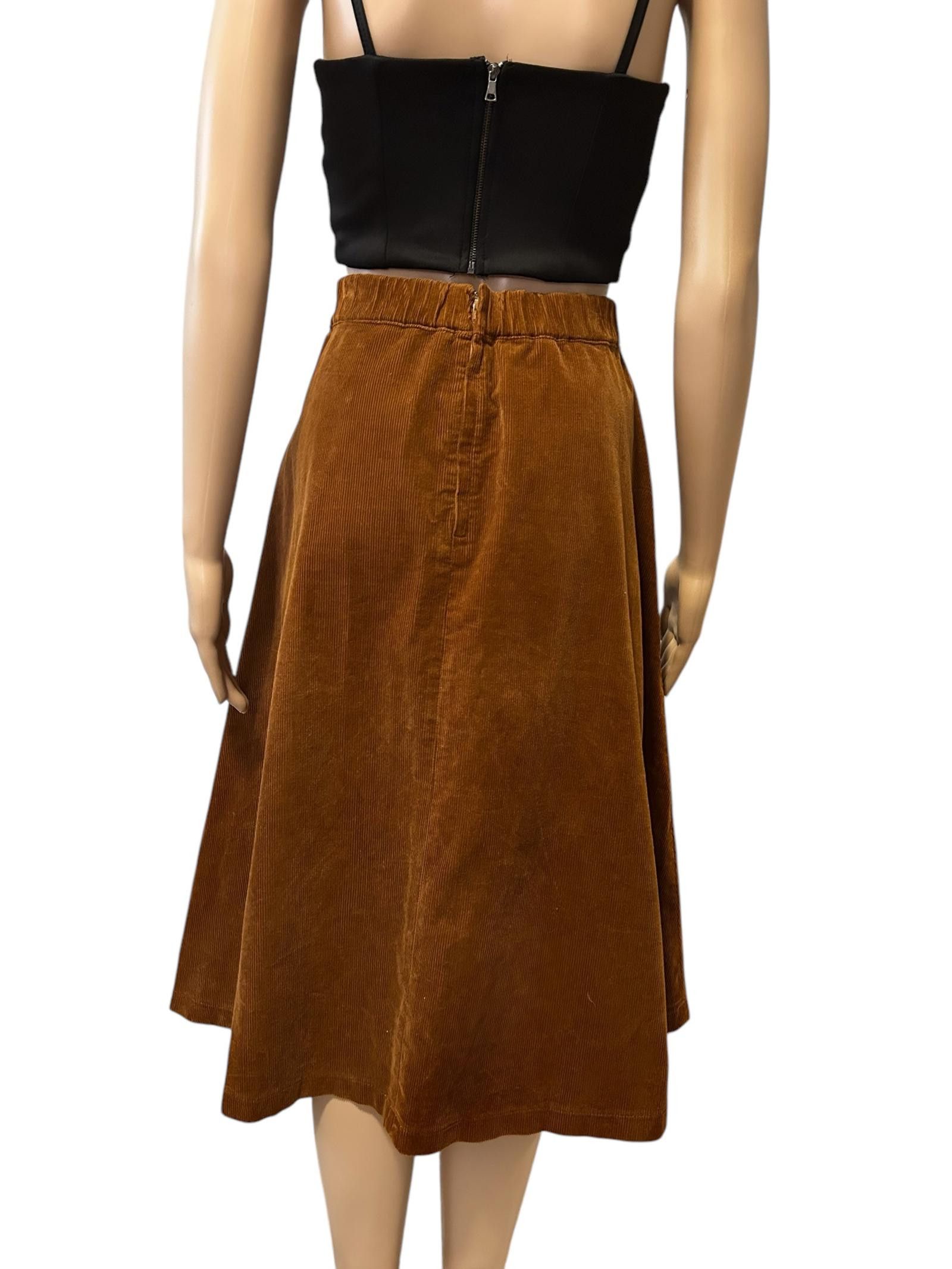 Uniqlo Chic Brown Corduroy Midi Skirt Size 28" / US 6 / IT 42 - 5 Thumbnail