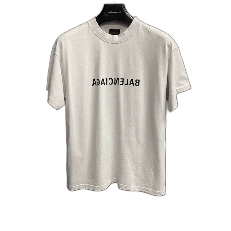 Balenciaga Balenciaga White Logo Printed Short Sleeve Shirt-yf Size US S / EU 44-46 / 1 - 1 Thumbnail