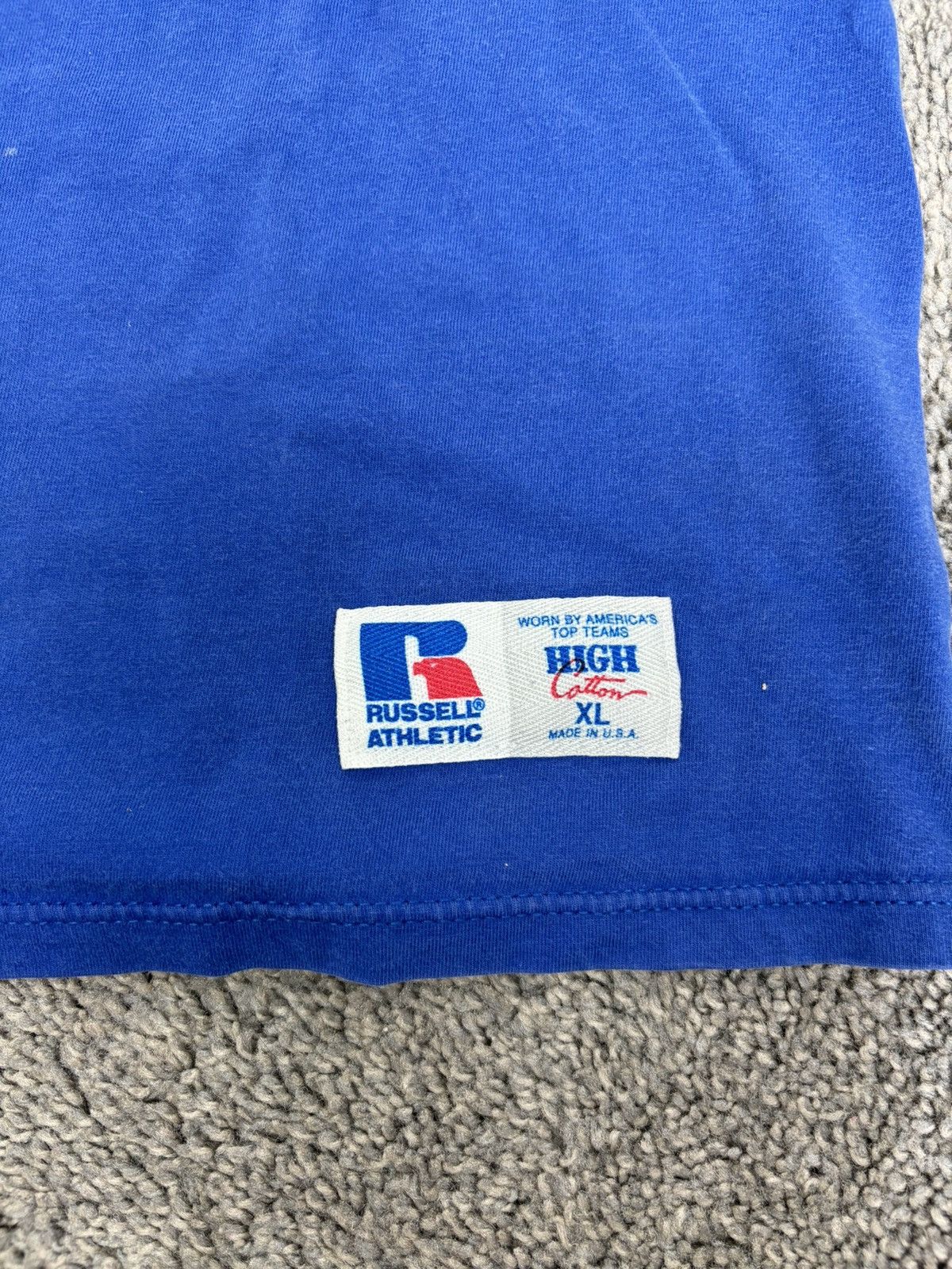 Russell Athletic × Vintage Vintage 90s made in usa russell athletic blue pocket tshirt Size US XL / EU 56 / 4 - 3 Thumbnail