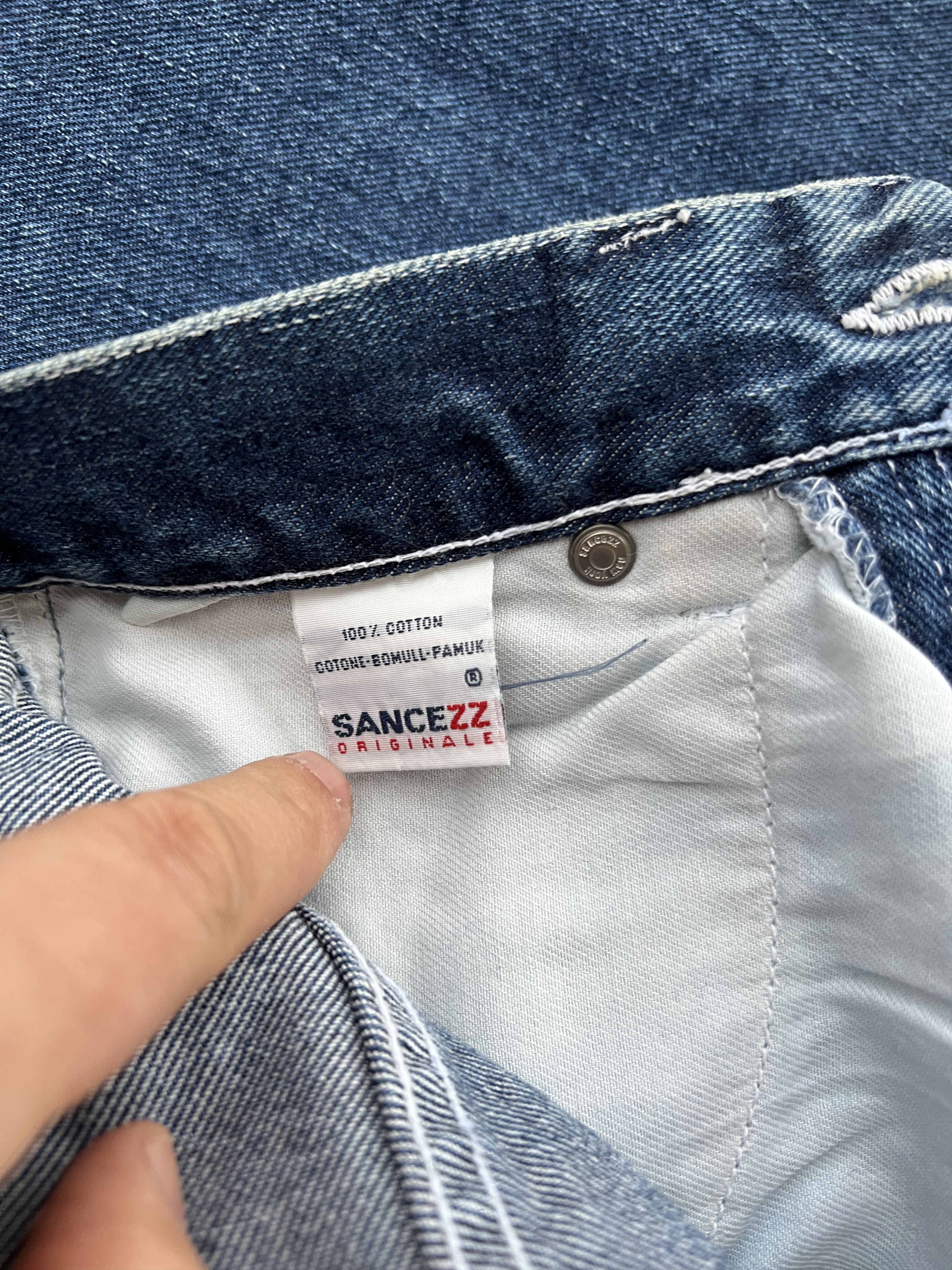 Japanese Brand Vintage Sancezz Rap Hip-Hop Baggy Denim Pants Size 25 Size US 26 / EU 42 - 6 Thumbnail