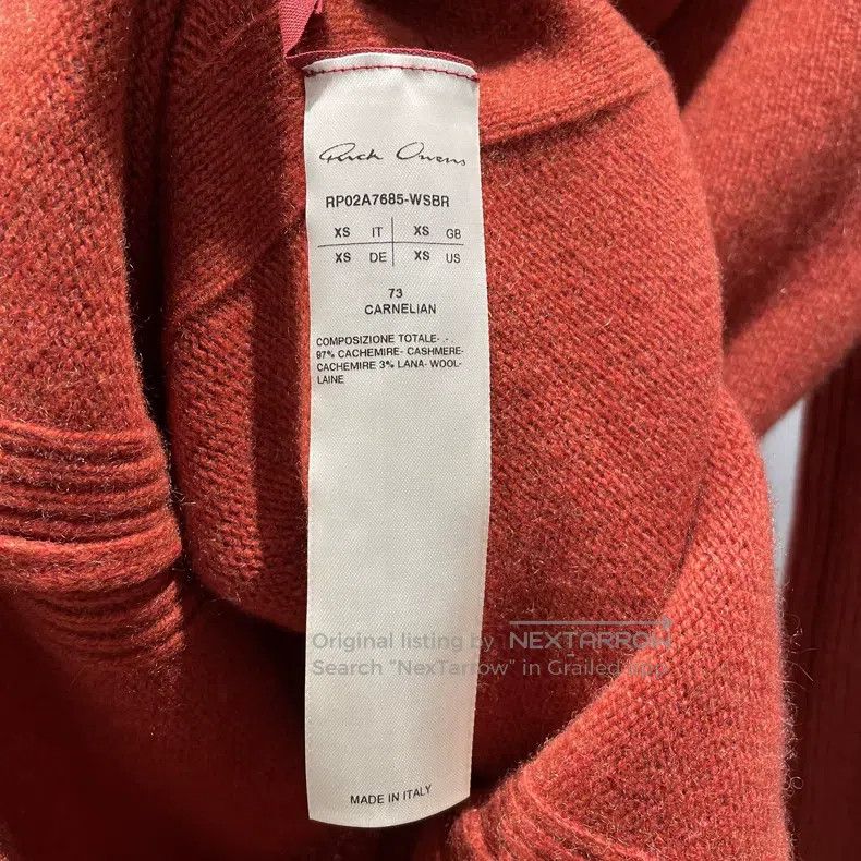Rick Owens Rick Owens Red Cashmere Hoodie Size XS / US 0-2 / IT 36-38 - 4 Thumbnail