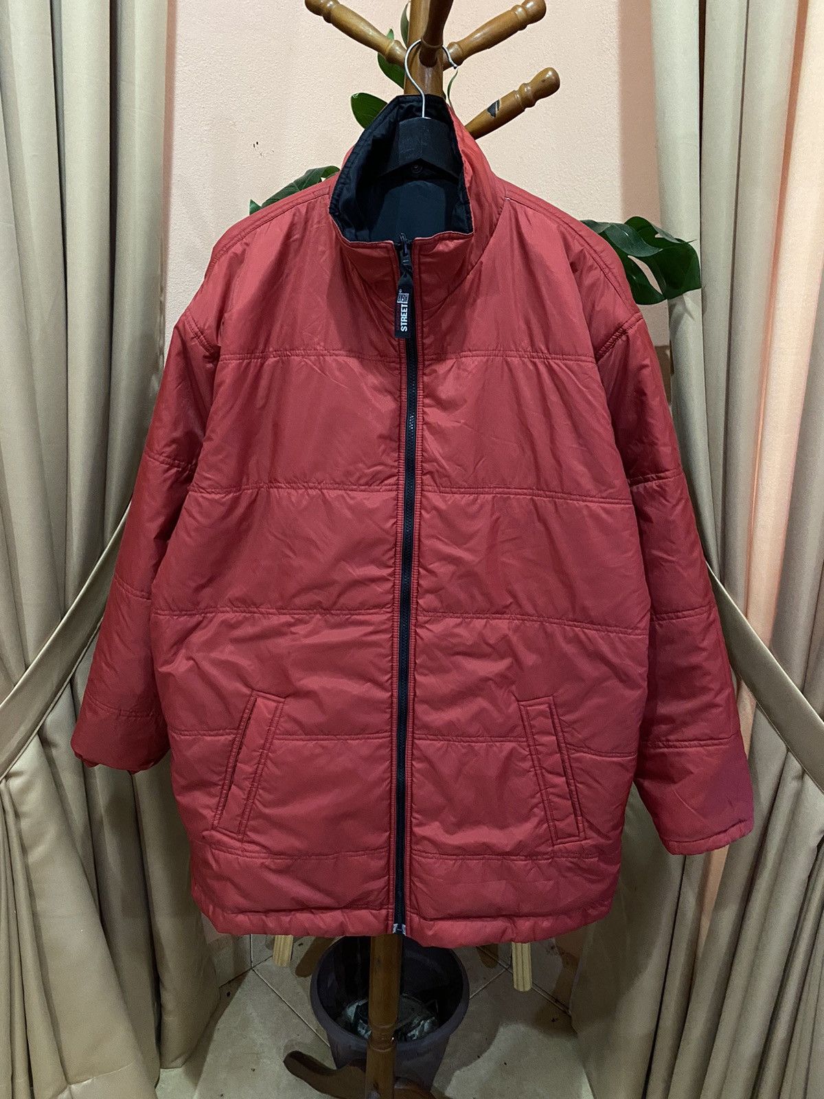 Vision Streetwear VINTAGE VISION STREETWEAR RED PUFFER QUILTED JACKET Size US L / EU 52-54 / 3 - 9 Thumbnail