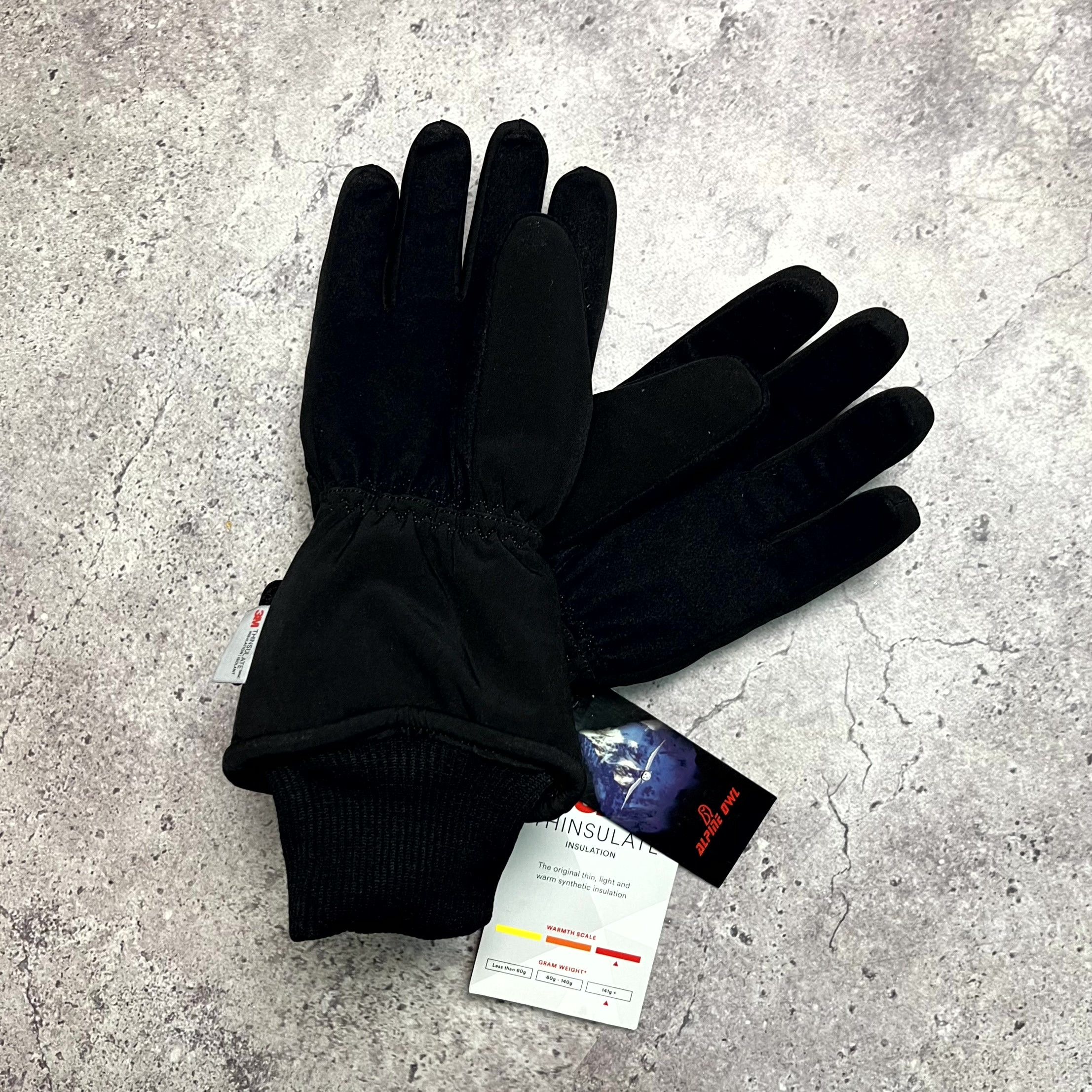 Other Alpine Owl 3M Thinsulate Black Softshell Ski Gloves Size ONE SIZE - 7 Thumbnail