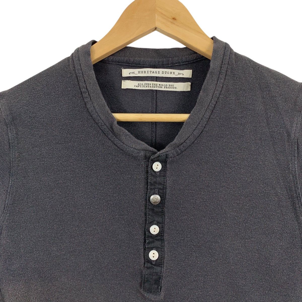 Japanese Brand HERITAGE STONE Wash Buttons Plain Japanese Brand Tshirt Size US L / EU 52-54 / 3 - 3 Thumbnail
