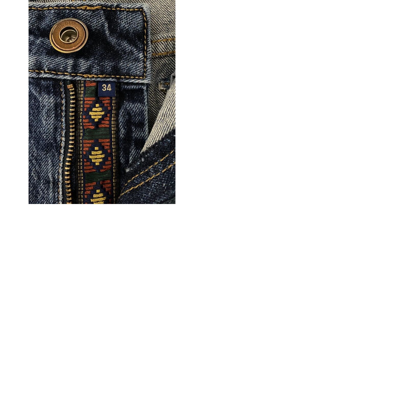 Vintage True Blue Denim Jeans Slim Mens Size 34 Waist 34 Inseam 29 Blue Distressed Stretch Skinny 5-Pocket Design Lightweight Denim Heritage Slim Fit Size US 34 / EU 50 - 9 Thumbnail