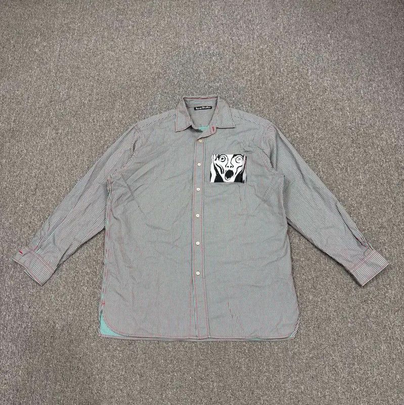 Acne Studios Acne Studios Color Blocked Cotton Shirt Size US M / EU 48-50 / 2 - 1 Thumbnail