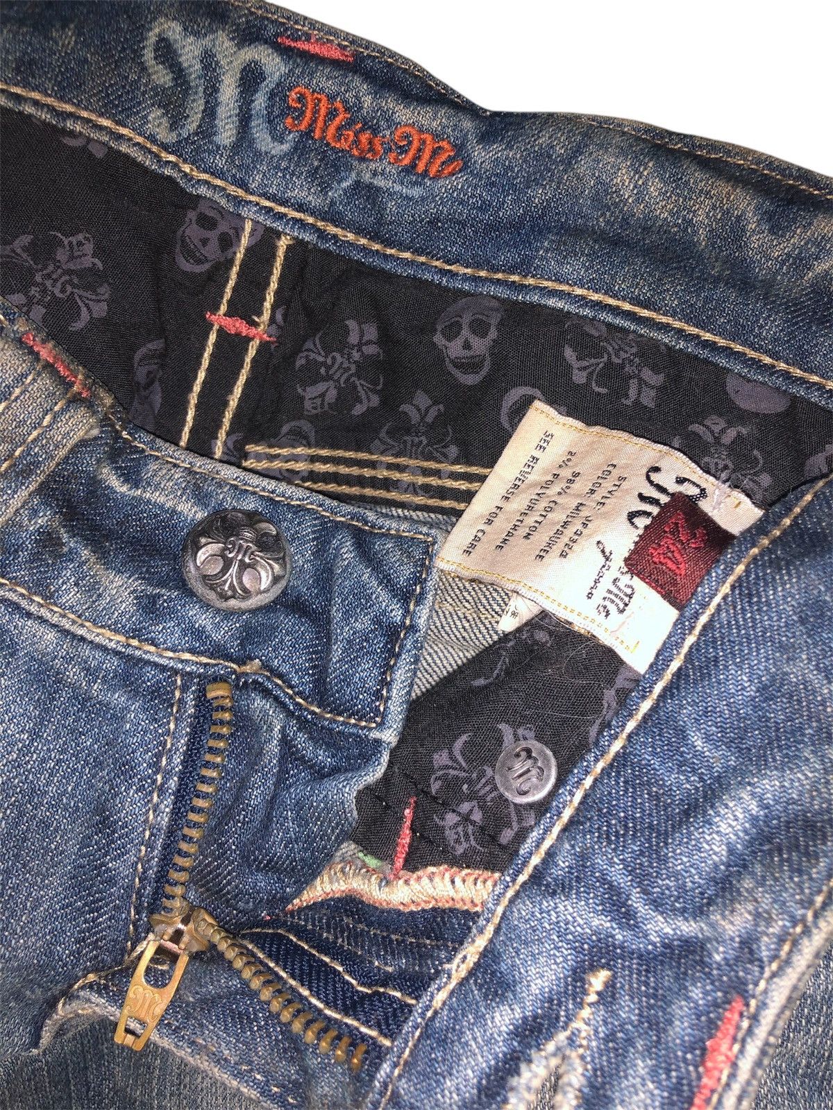 Designer × Japanese Brand × Miss Me Vintage Miss Me Denim Jeans Leather Cross Patches Size 28" / US 6 / IT 42 - 8 Thumbnail