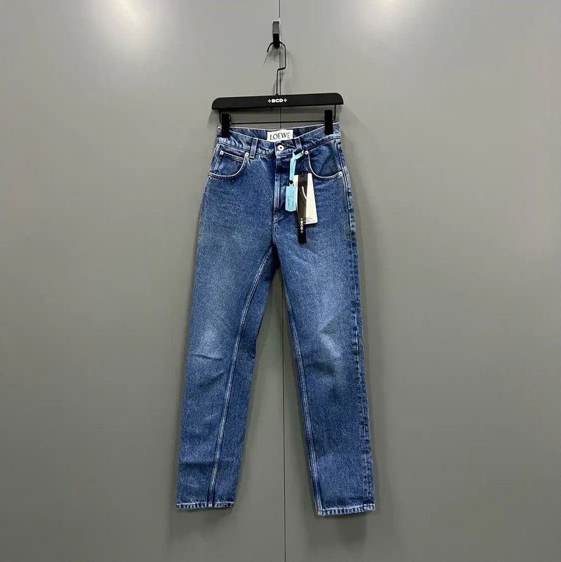 Loewe Loewe Blue Cotton Casual Pants for Women 0089 Size 28" / US 6 / IT 42 - 1 Thumbnail