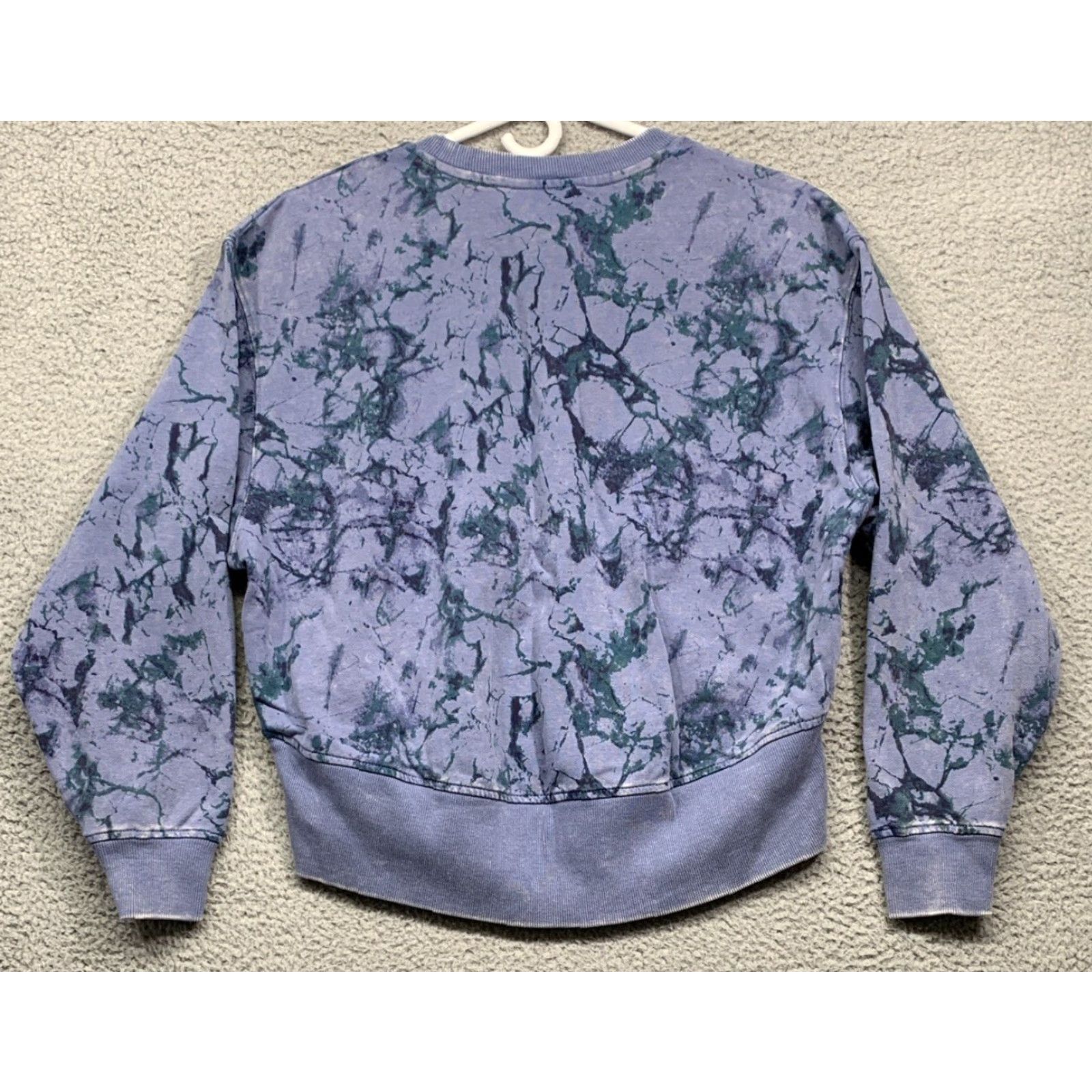 Vintage Joy Lab Women's Cropped Sweatshirt XS Marble Blue Long Sleeve NEW Infinity Marble Blue Oversized Relaxed Fit Sweatshirt Size XS / US 0-2 / IT 36-38 - 4 Thumbnail
