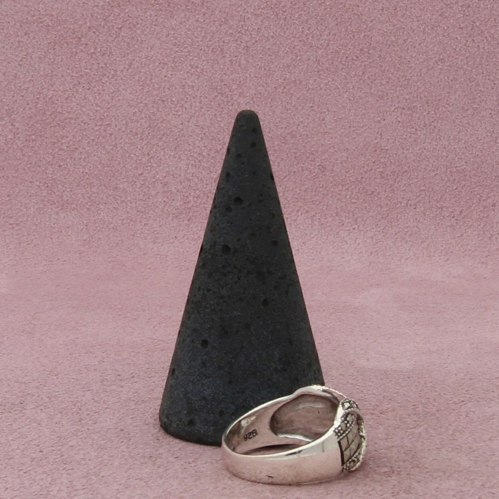 Sterling Silver sterling silver marcasite studded x dome ring size 5.5 Size ONE SIZE - 5 Thumbnail