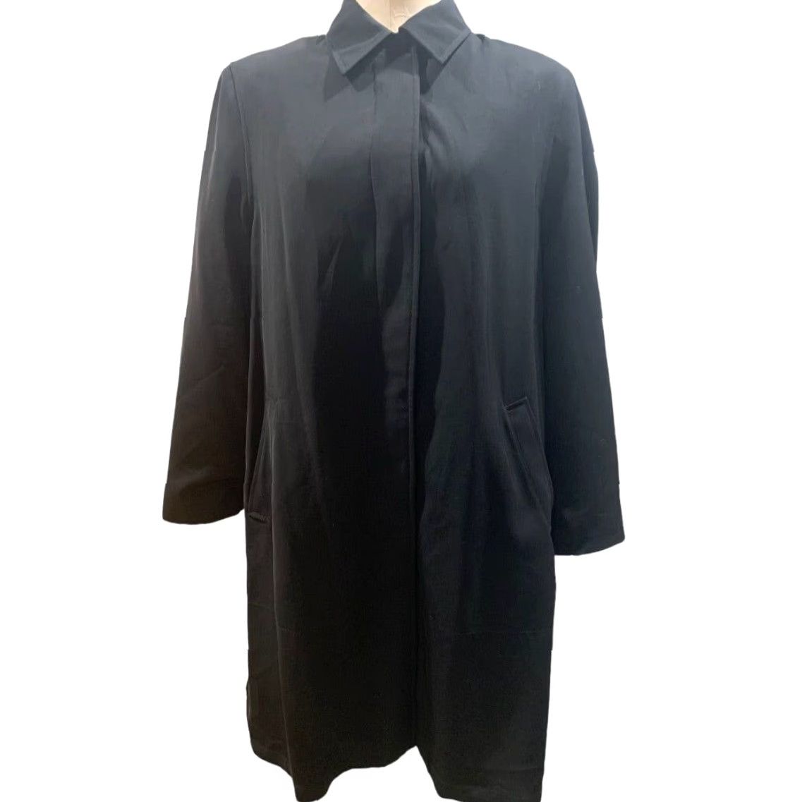 Anne Klein VINTAGE Anne Klein Trench Coat Womens 12 Black Removable Lining Coat Size XL / US 12-14 / IT 48-50 - 3 Thumbnail