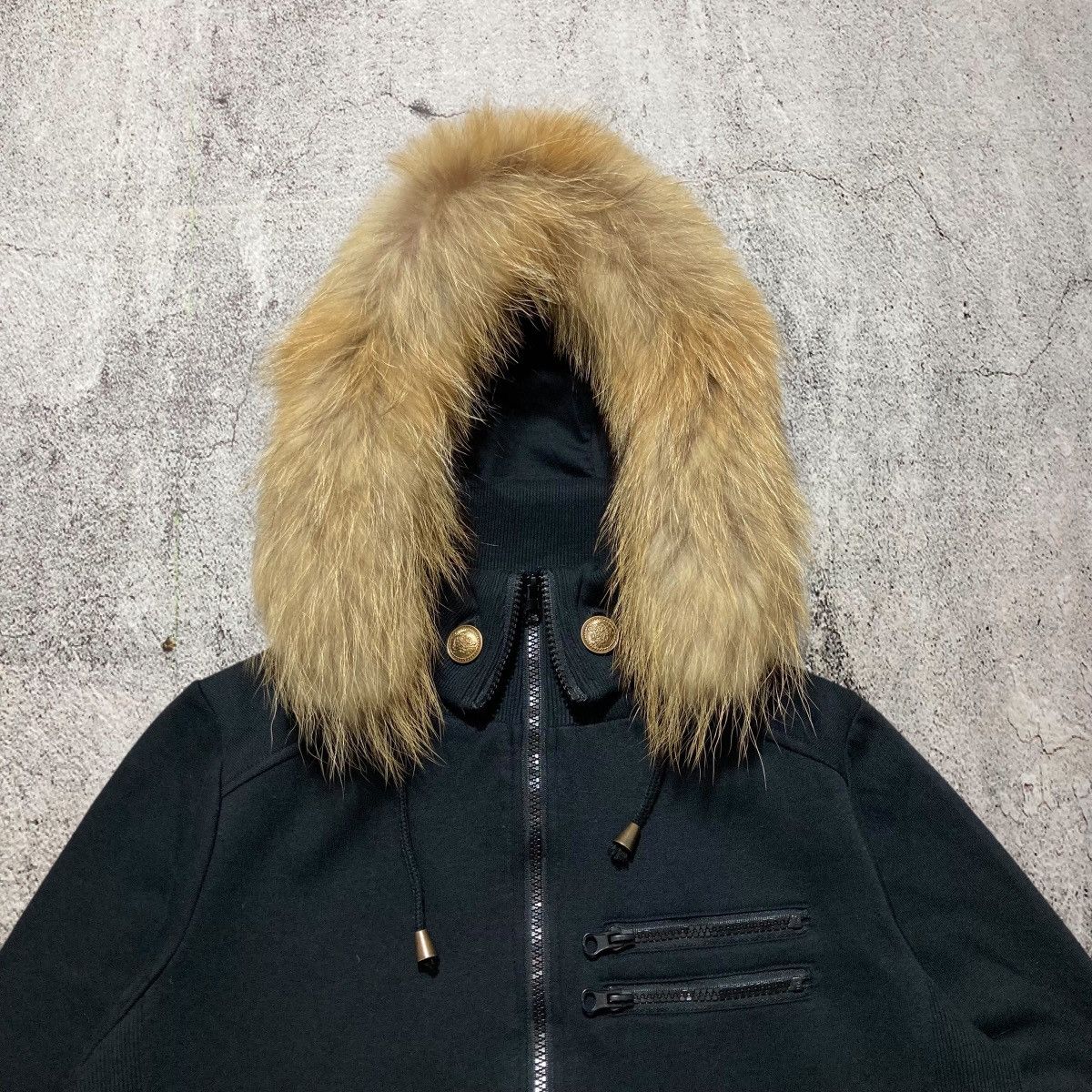 Japanese Brand 2000s Lorenzo Fur Ziphoodie Black Lgb Punk Gothic Style Size US M / EU 48-50 / 2 - 5 Thumbnail
