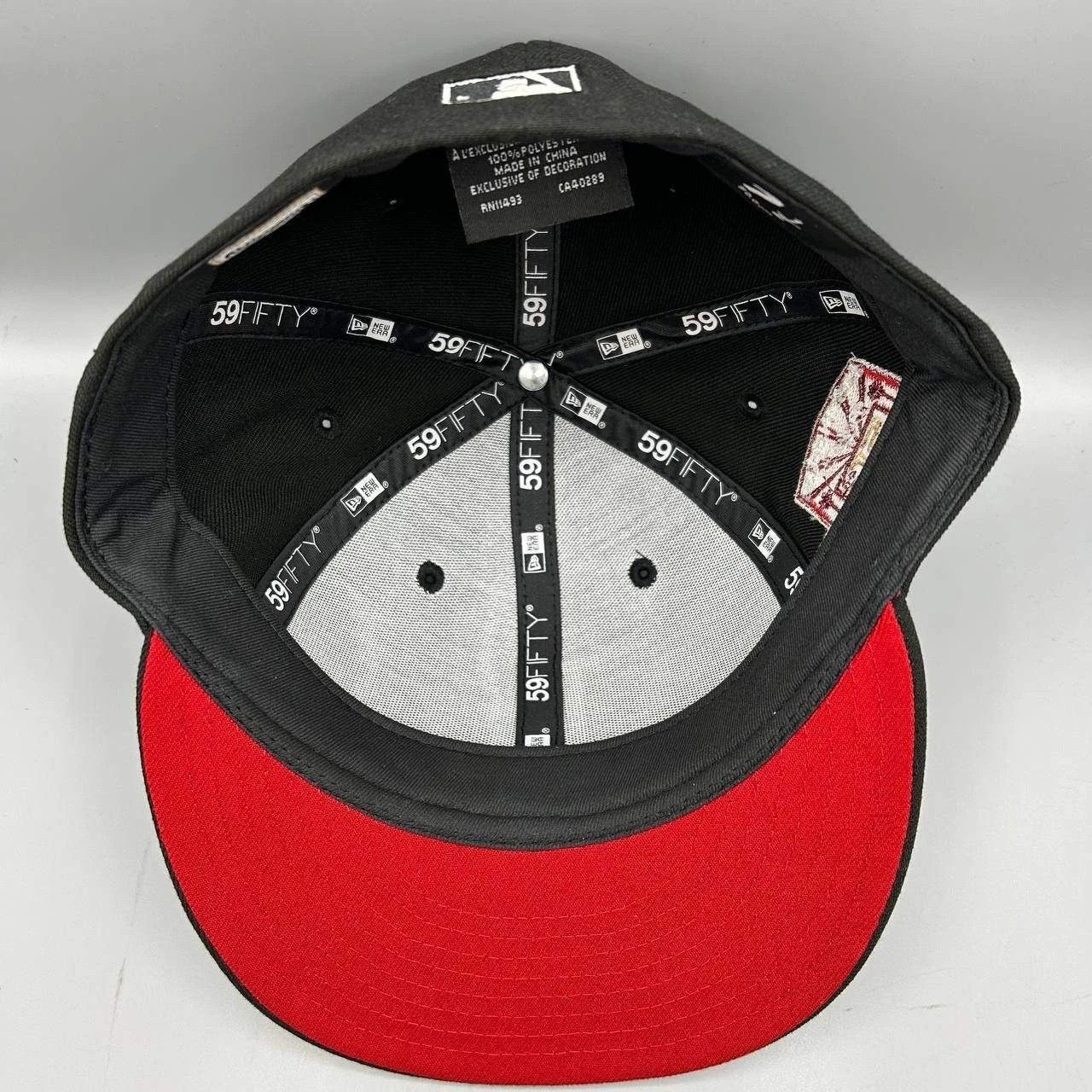 New Era Los Angeles LA Dodgers Hat Men 7 3/8 Black Red MLB Fitted Size ONE SIZE - 2 Thumbnail