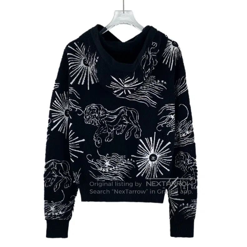 Chanel Chanel Black fireworks lion inlaid cotton round-neck long- Size XS / US 0-2 / IT 36-38 - 2 Thumbnail