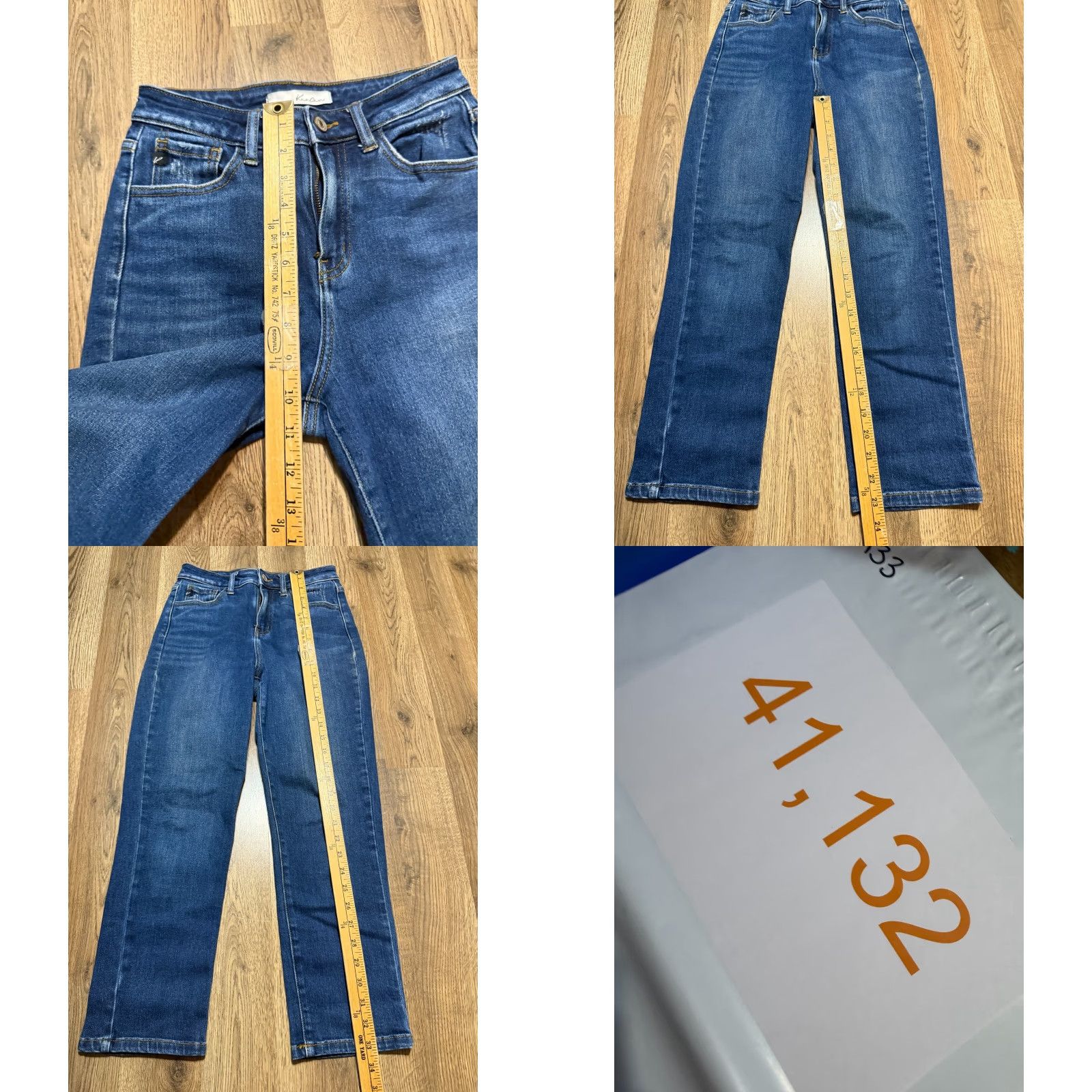 Vintage KanCan Jeans, Women's Size 24, Blue Denim, Straight Leg, High Rise, 5-Pocket, Regular Rise, Pockets, Jeans Size 42" / US 20 - 8 Thumbnail