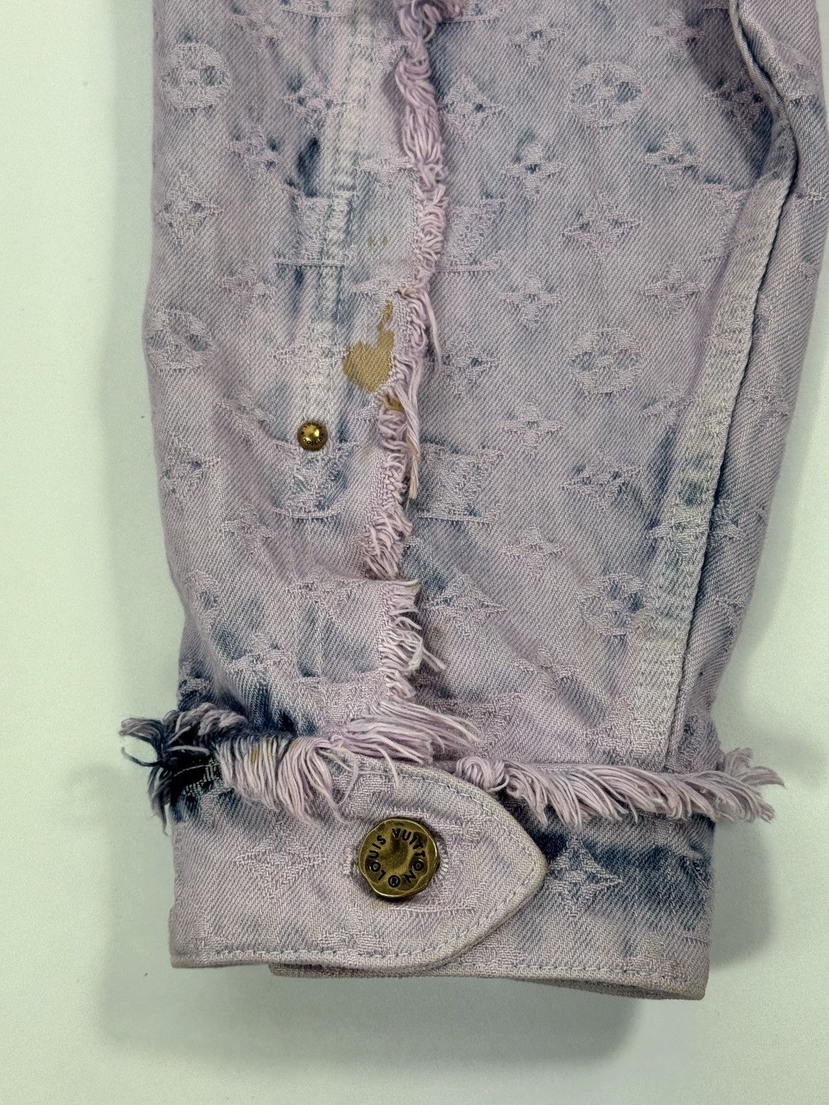 Louis Vuitton 2023 Lavender Fringed Monogram Boyhood Denim Jacket Size US M / EU 48-50 / 2 - 10 Thumbnail